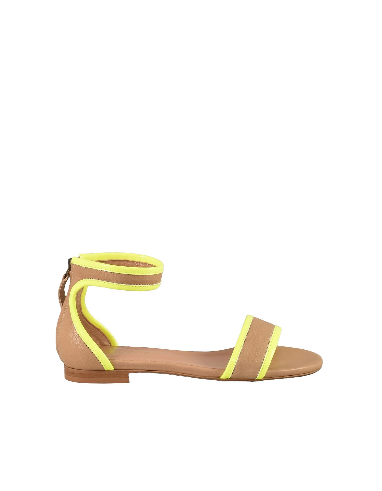 Womens Marrone/giallo Sandals