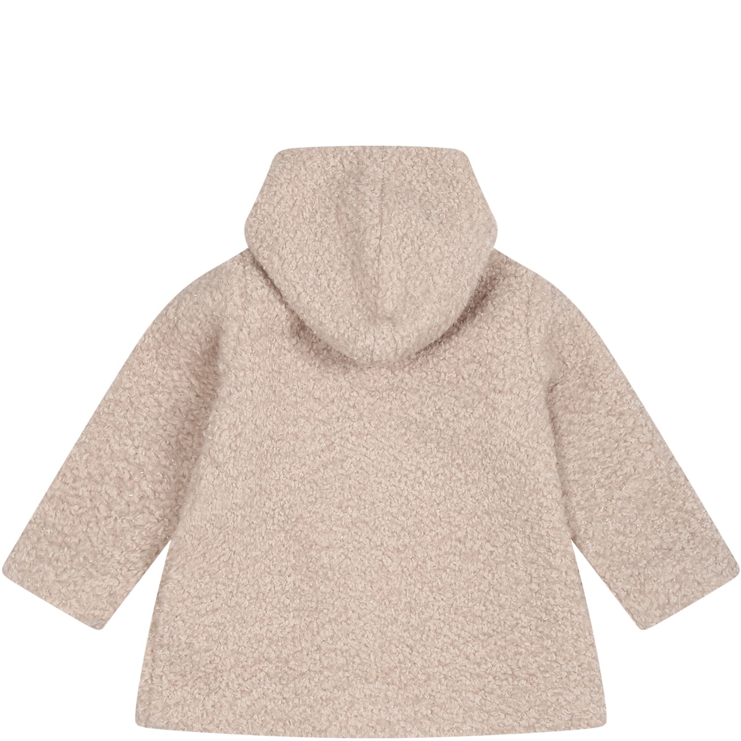 Shop Caffe' D'orzo Beige Coat For Baby Girl