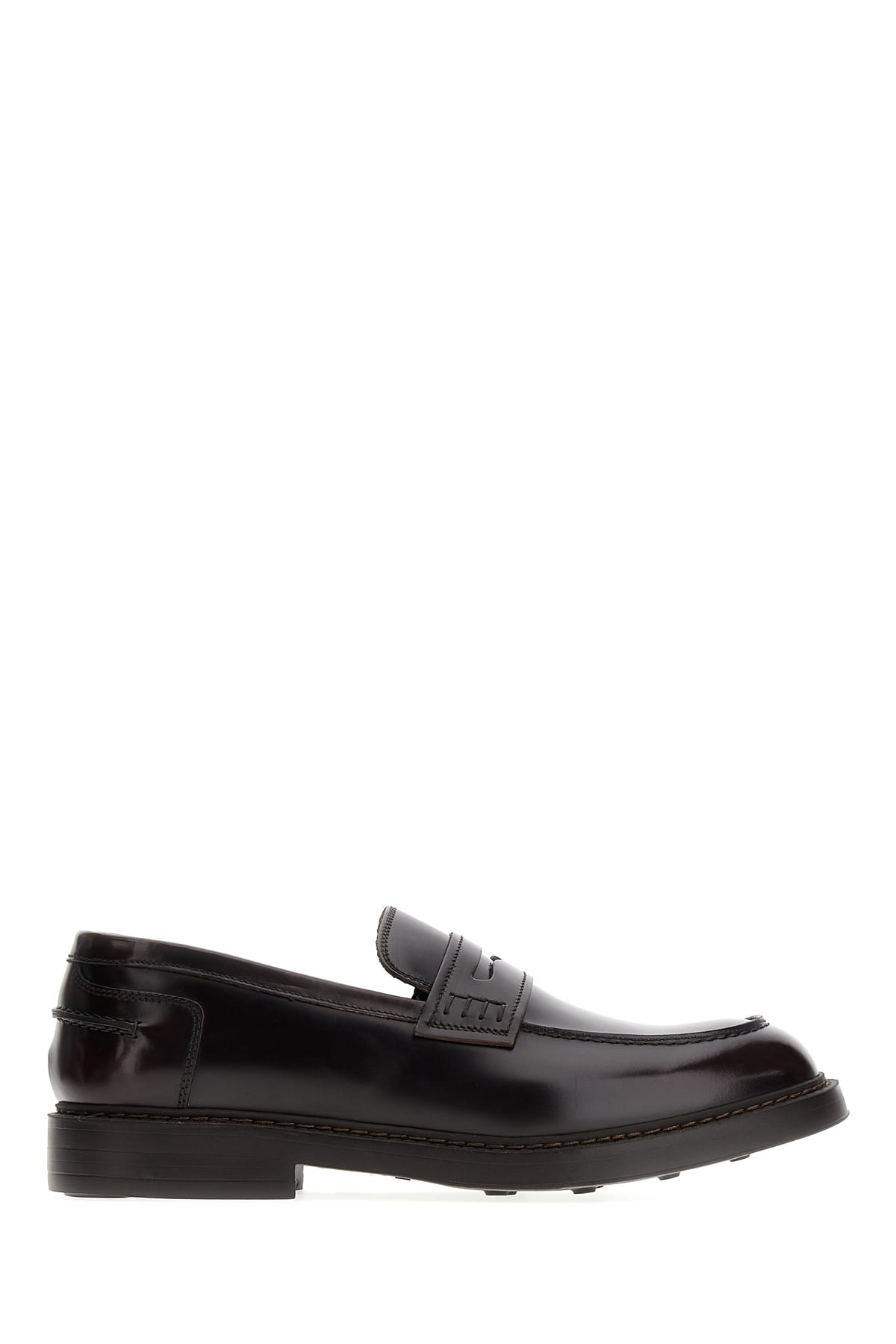 Shop Doucal's Dark Brown Leather Penny Loafers In Tl01