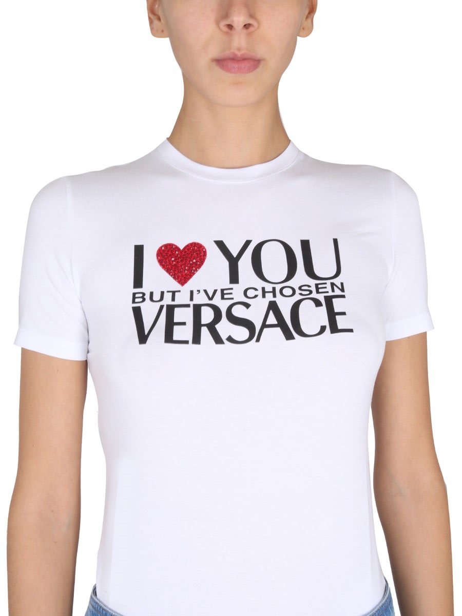 Shop Versace T-shirt I You But... In White
