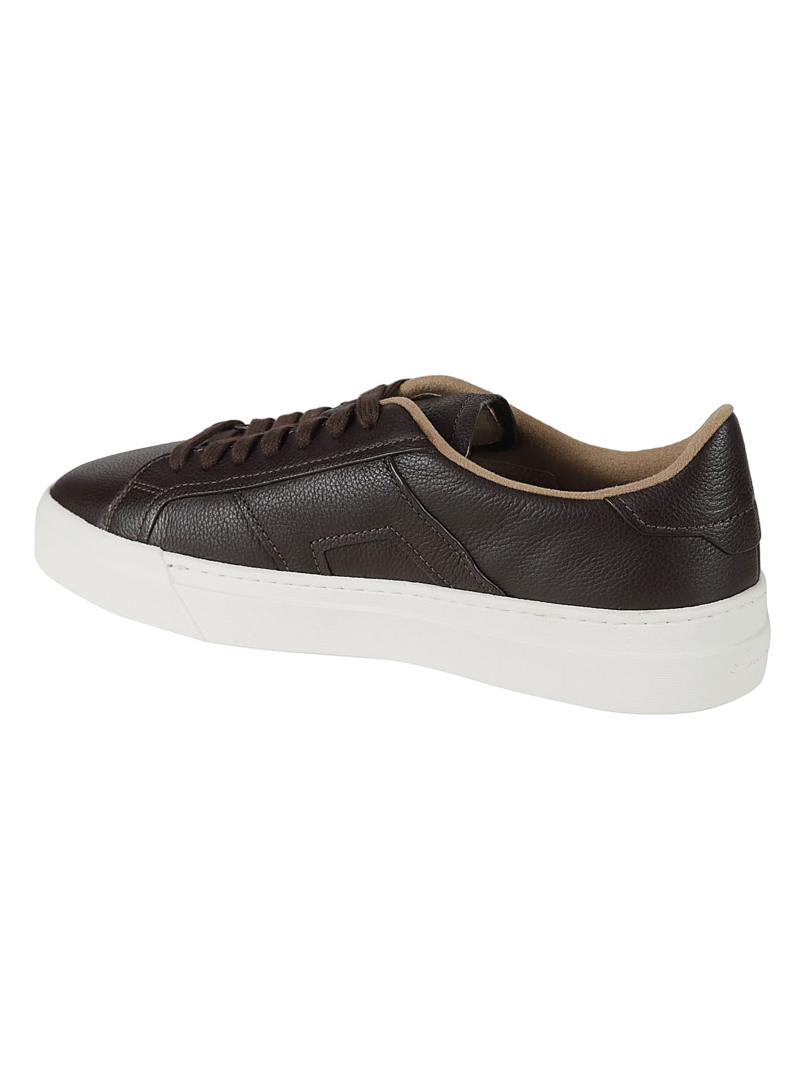 Shop Santoni Logo Detail Sneakers In Dark Brown