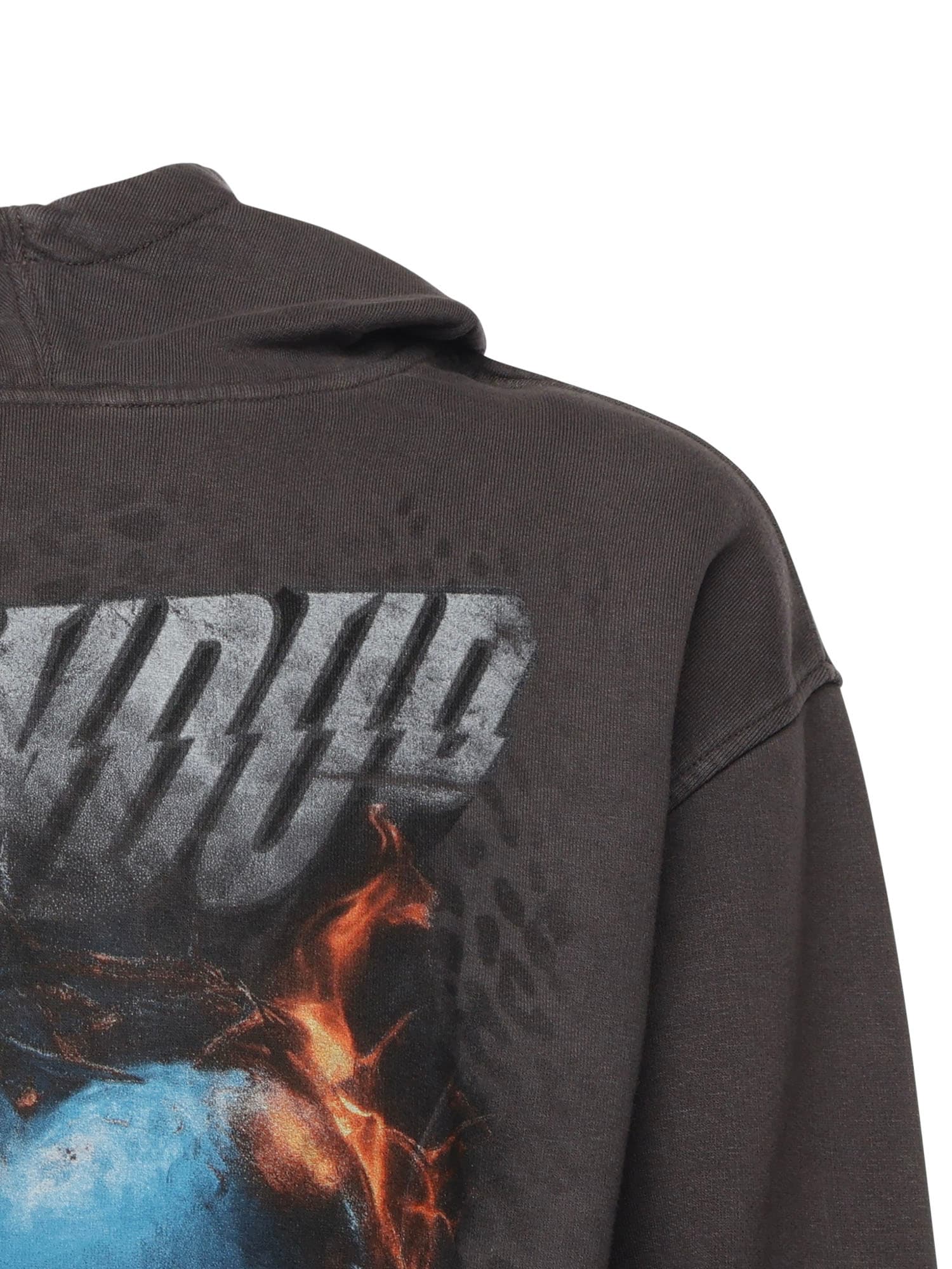 Dondup Cotton Print Sweatshirt In Black