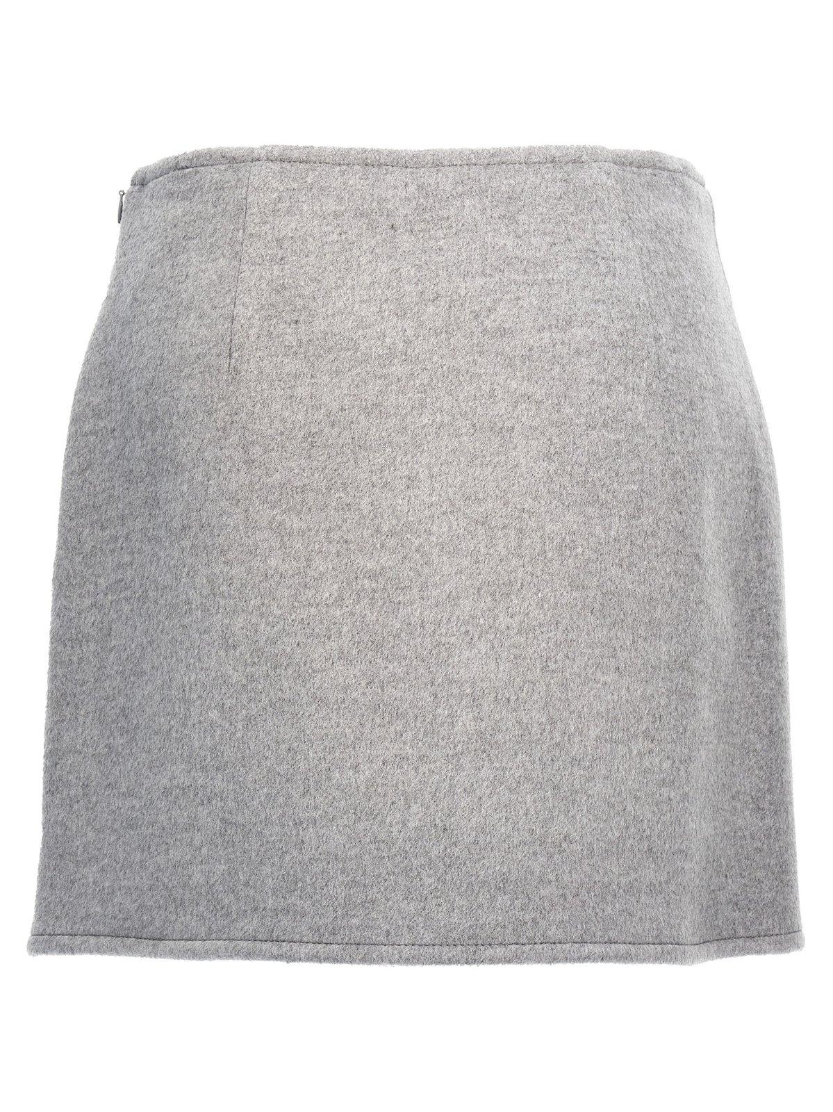 Shop Tory Burch T Monogram Mini Skirt In Grey