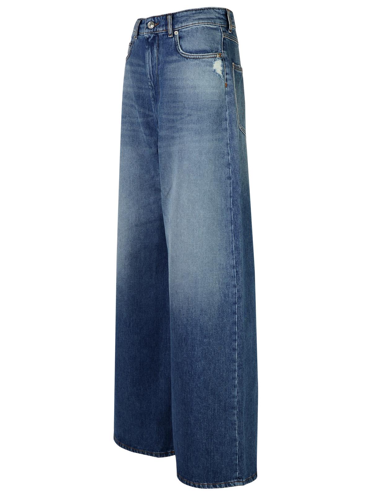 Shop Sportmax Procida Blue Cotton Jeans