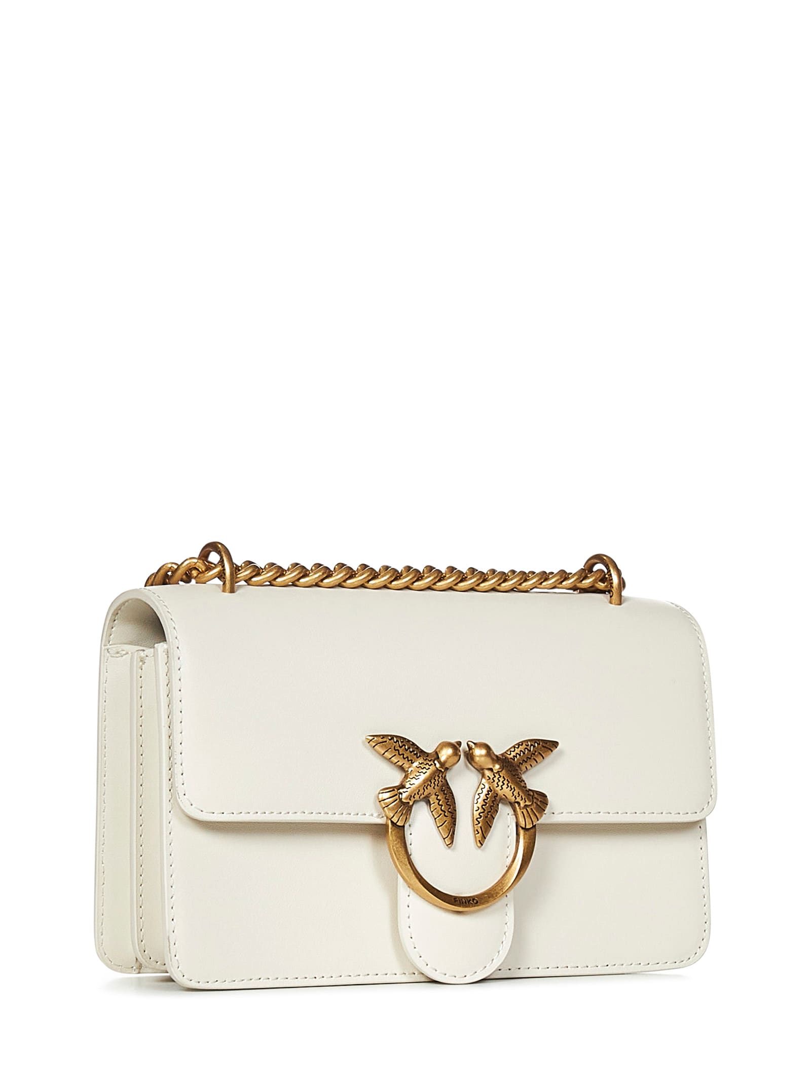 Shop Pinko Mini Love Bag One Shoulder Bag In White