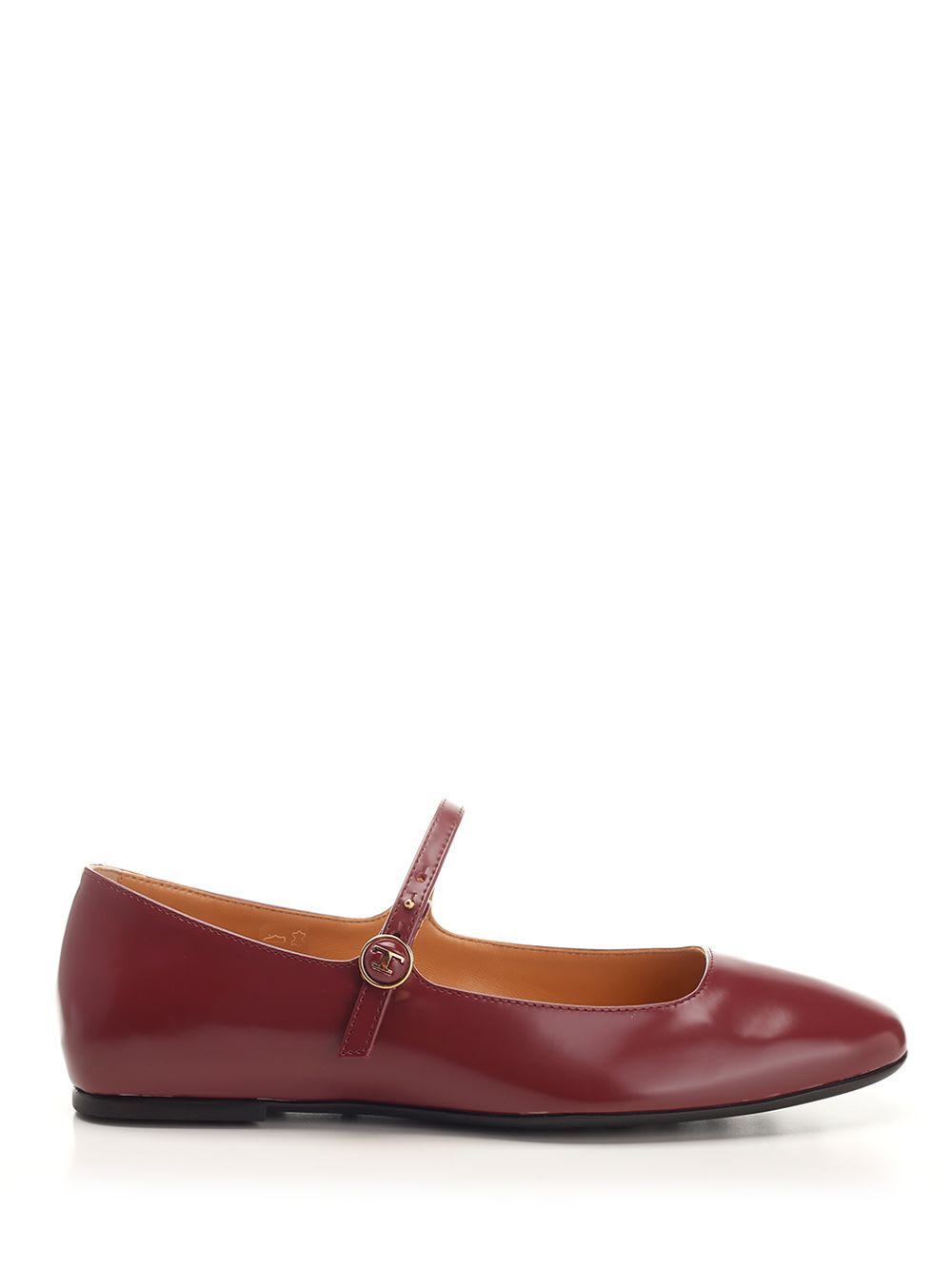 Shop Tod's Calfskin Ballet Flats In Bordeaux