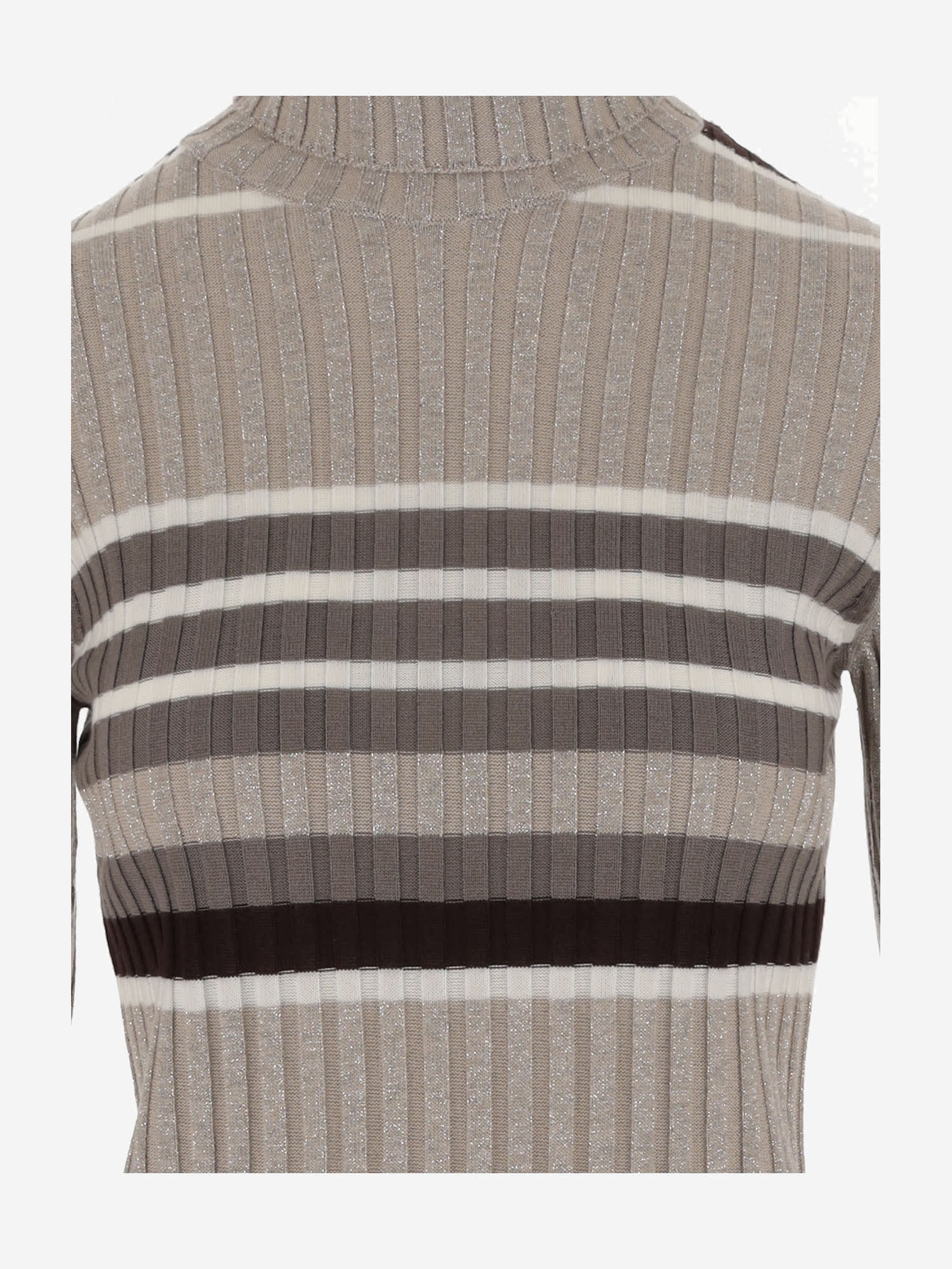 Shop Alto Milano Wool Blend Pullover With Striped Pattern In Red