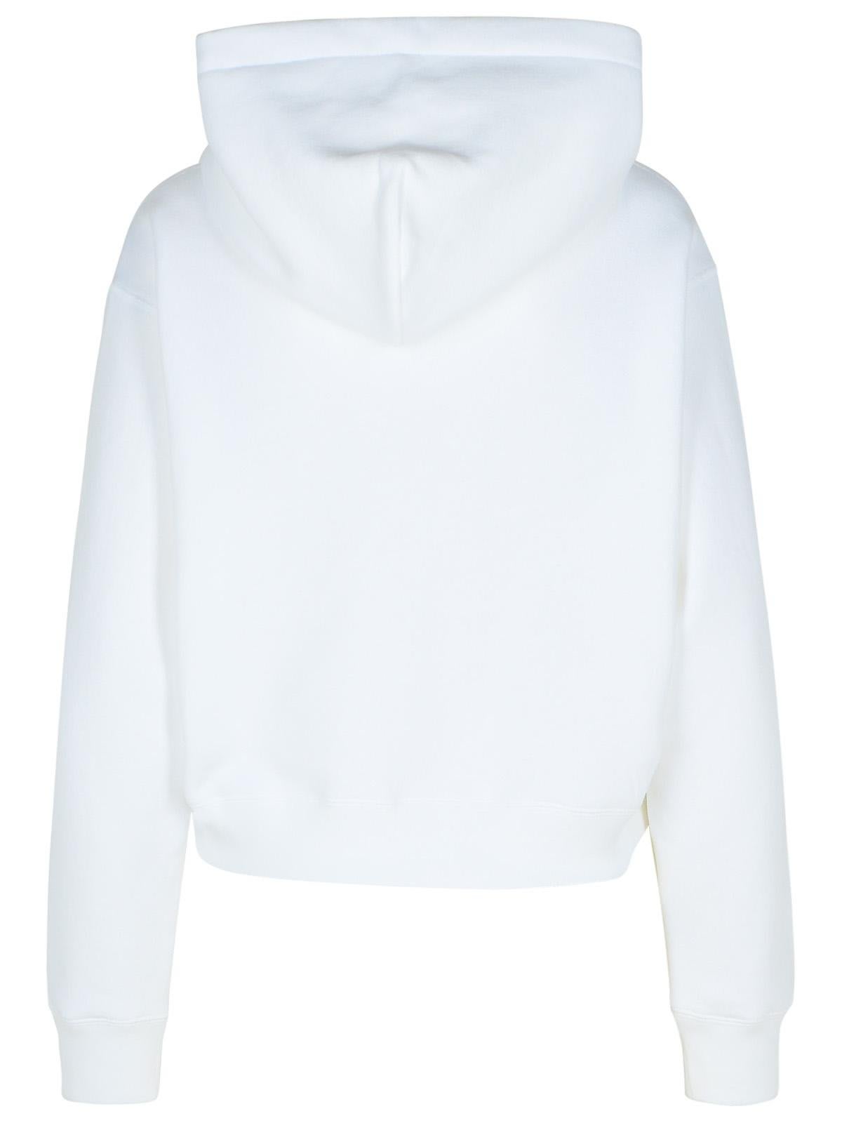 Shop Dolce & Gabbana Logo Printed Drawstring Hoodie In White