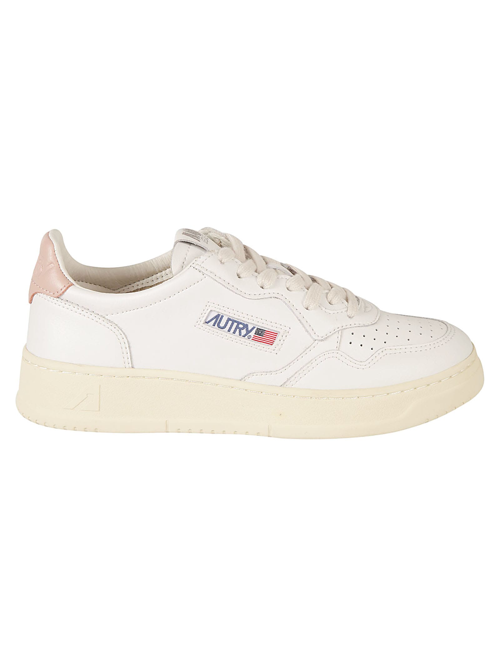 Shop Autry Medalist Low Sneakers In White/pink