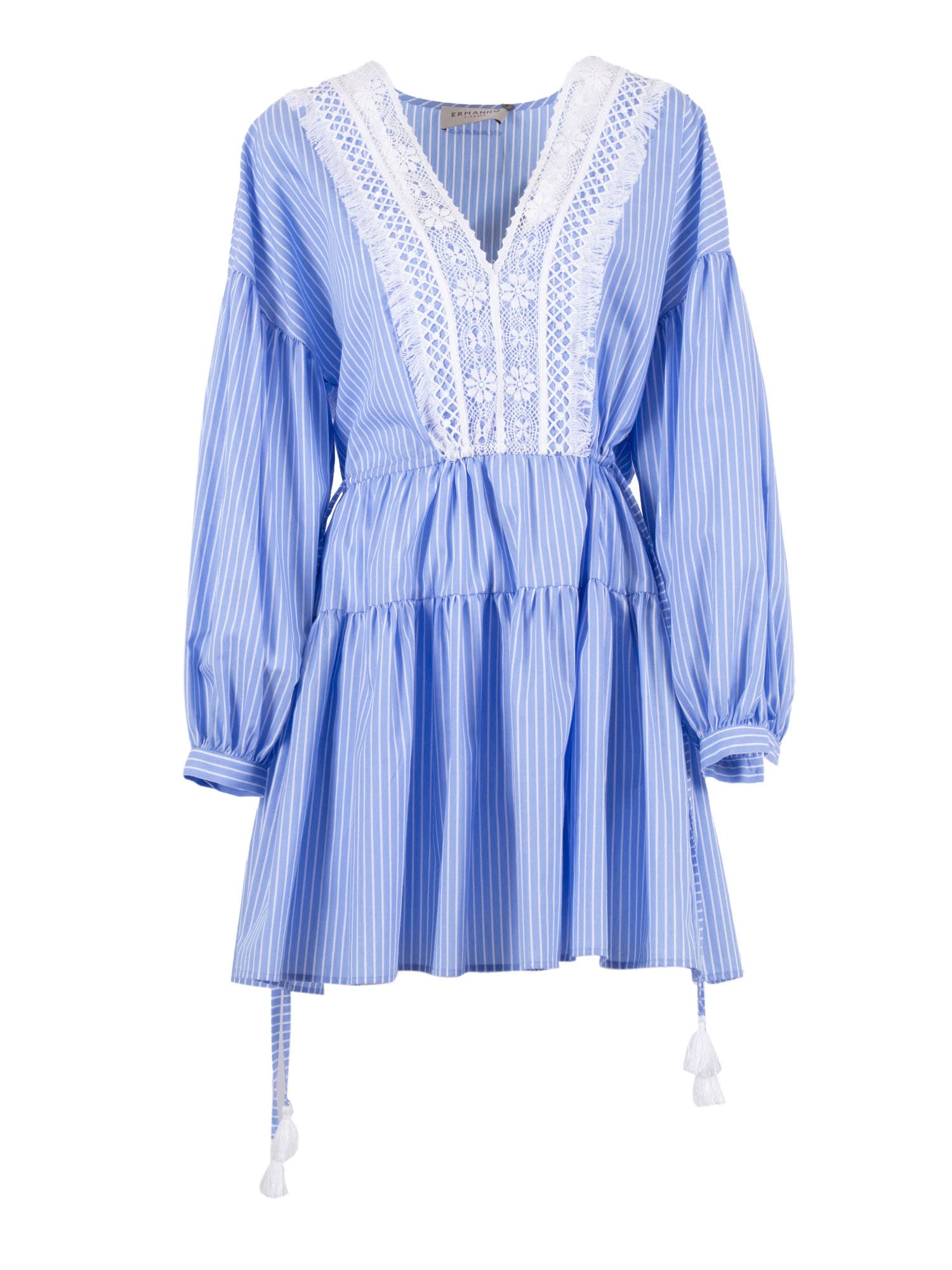 Ermanno Ermanno Scervino L/s Mini Dress In Blue