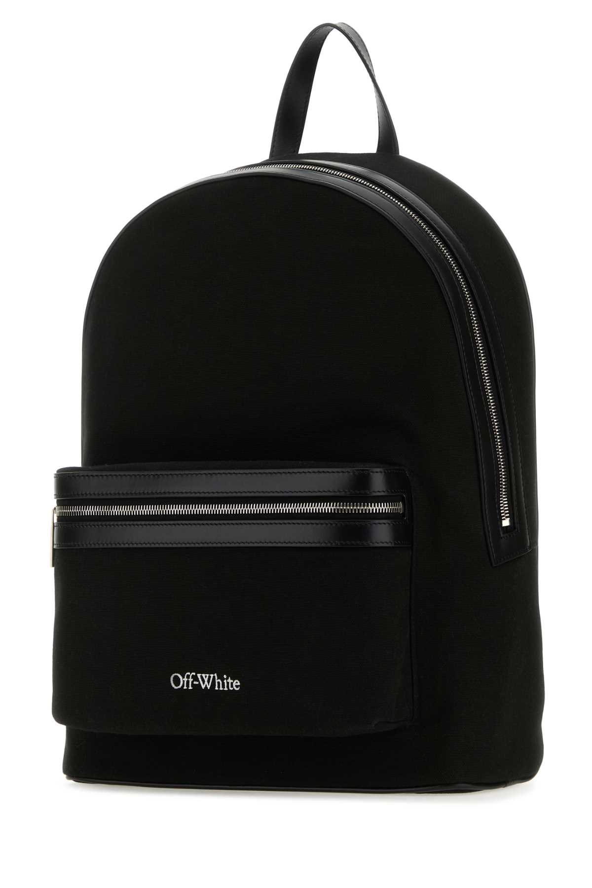 Shop Off-white Black Canvas Core Backpack In 1000