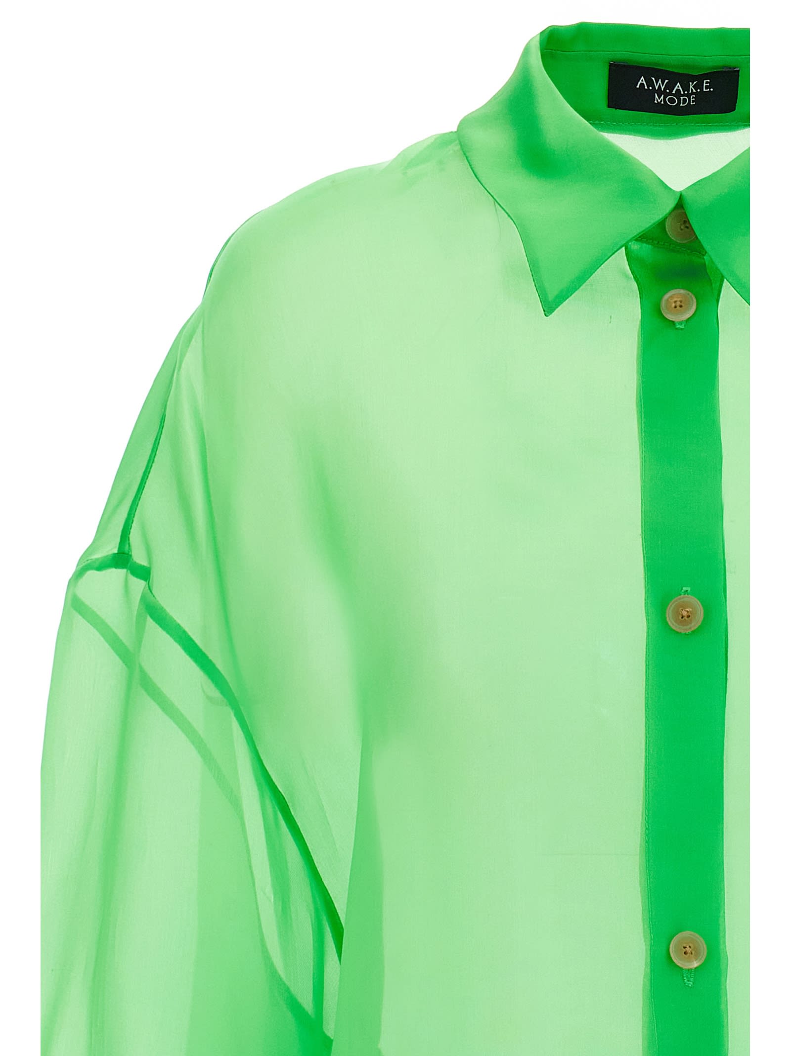 Shop A.w.a.k.e. Organdy 80s Shirt In Green