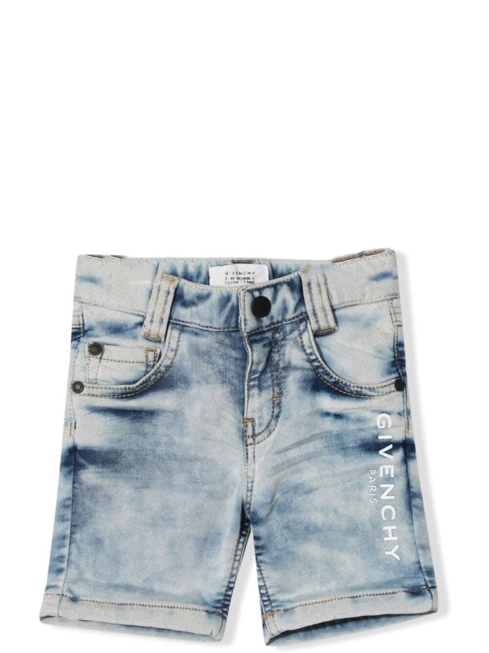 GIVENCHY DENIM SHORTS WITH PRINT,H04100 Z04