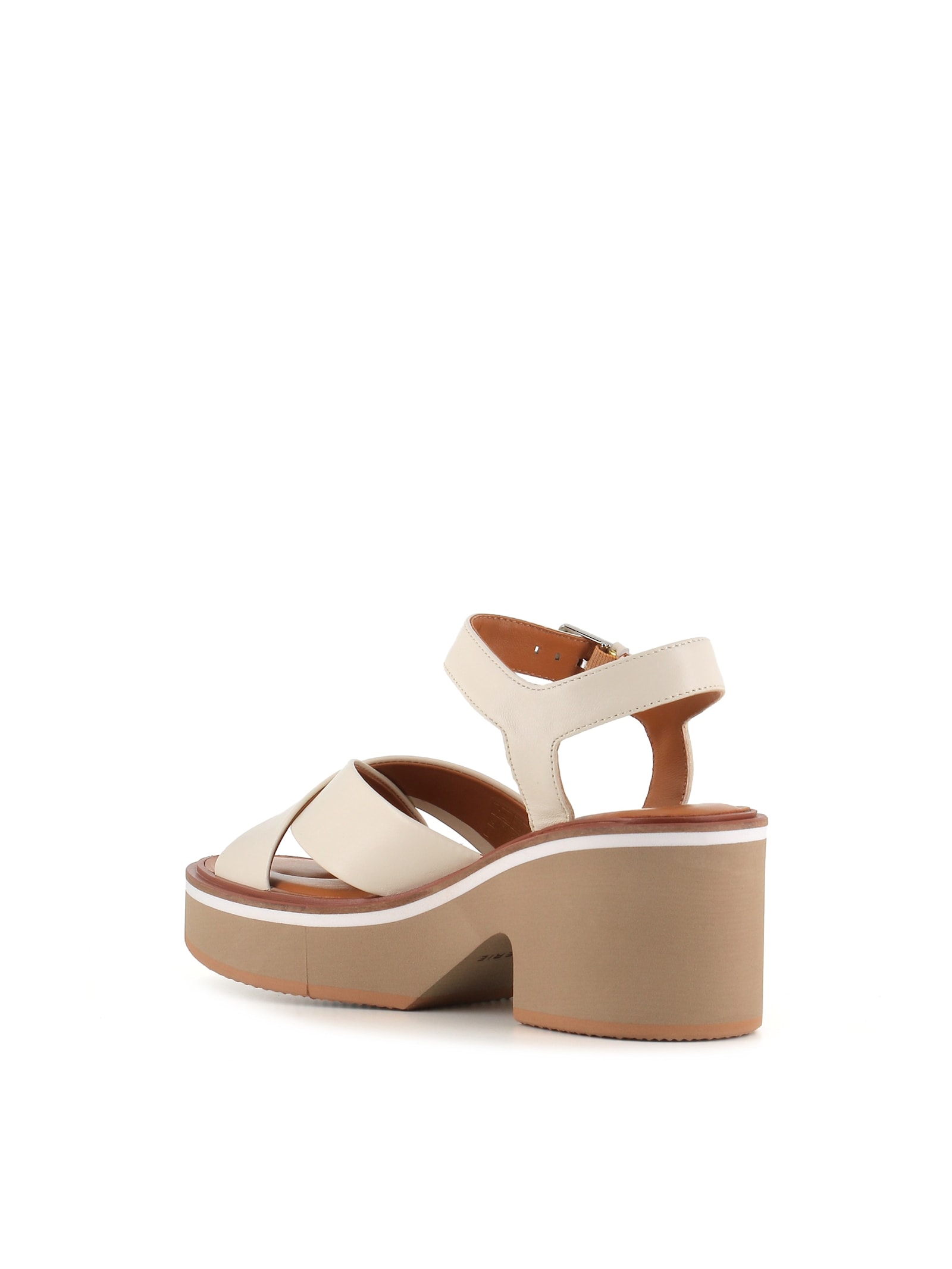 Clergerie Plateausandalen Charline Aus Leder In Cream