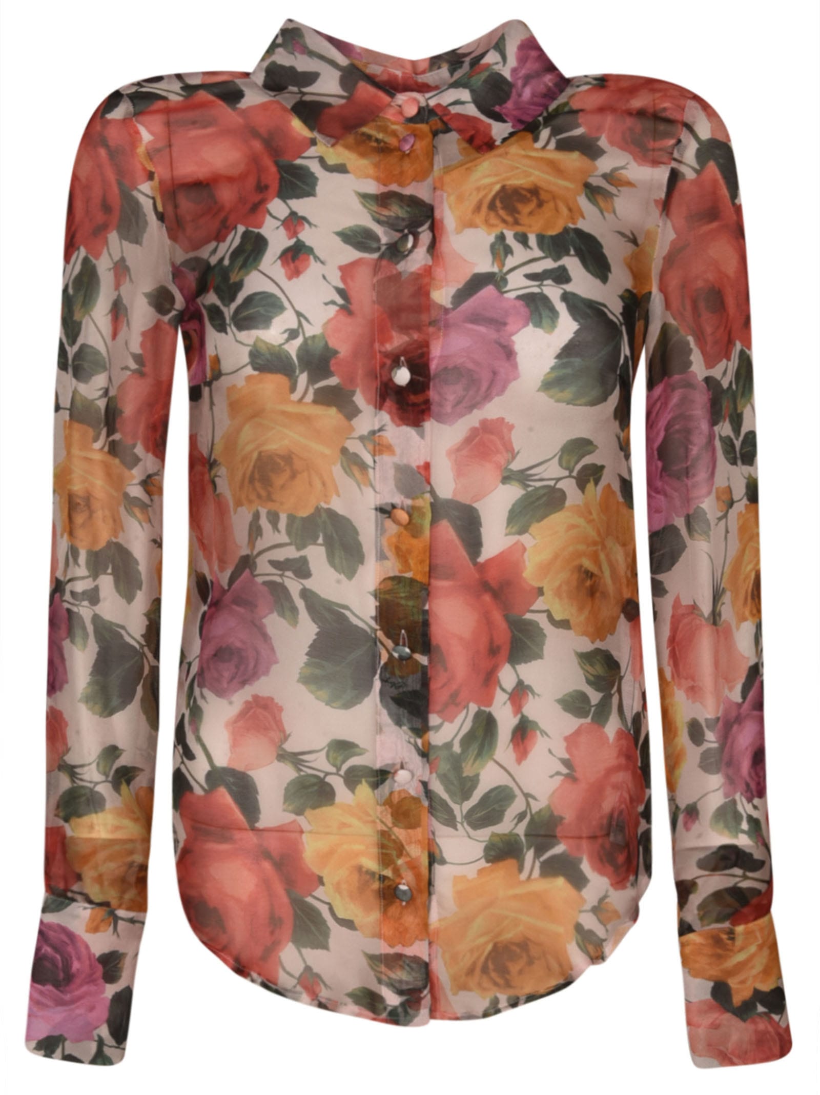 Blugirl Floral Print Shirt In Multicolore