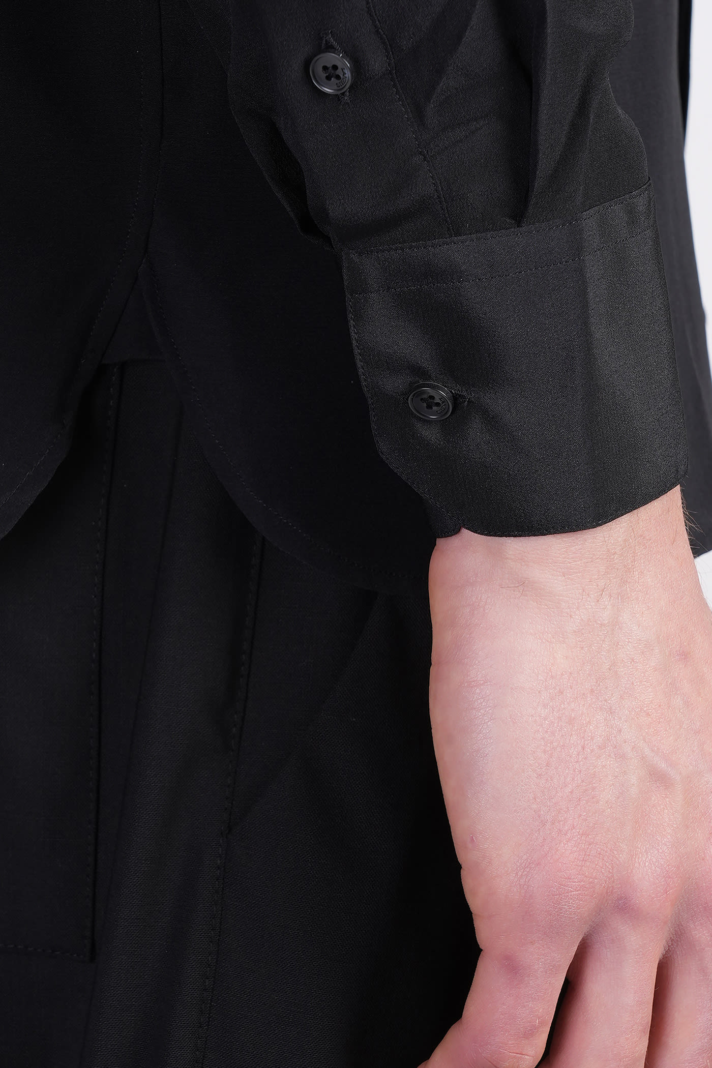Laneus Shirt In Black Silk In Black