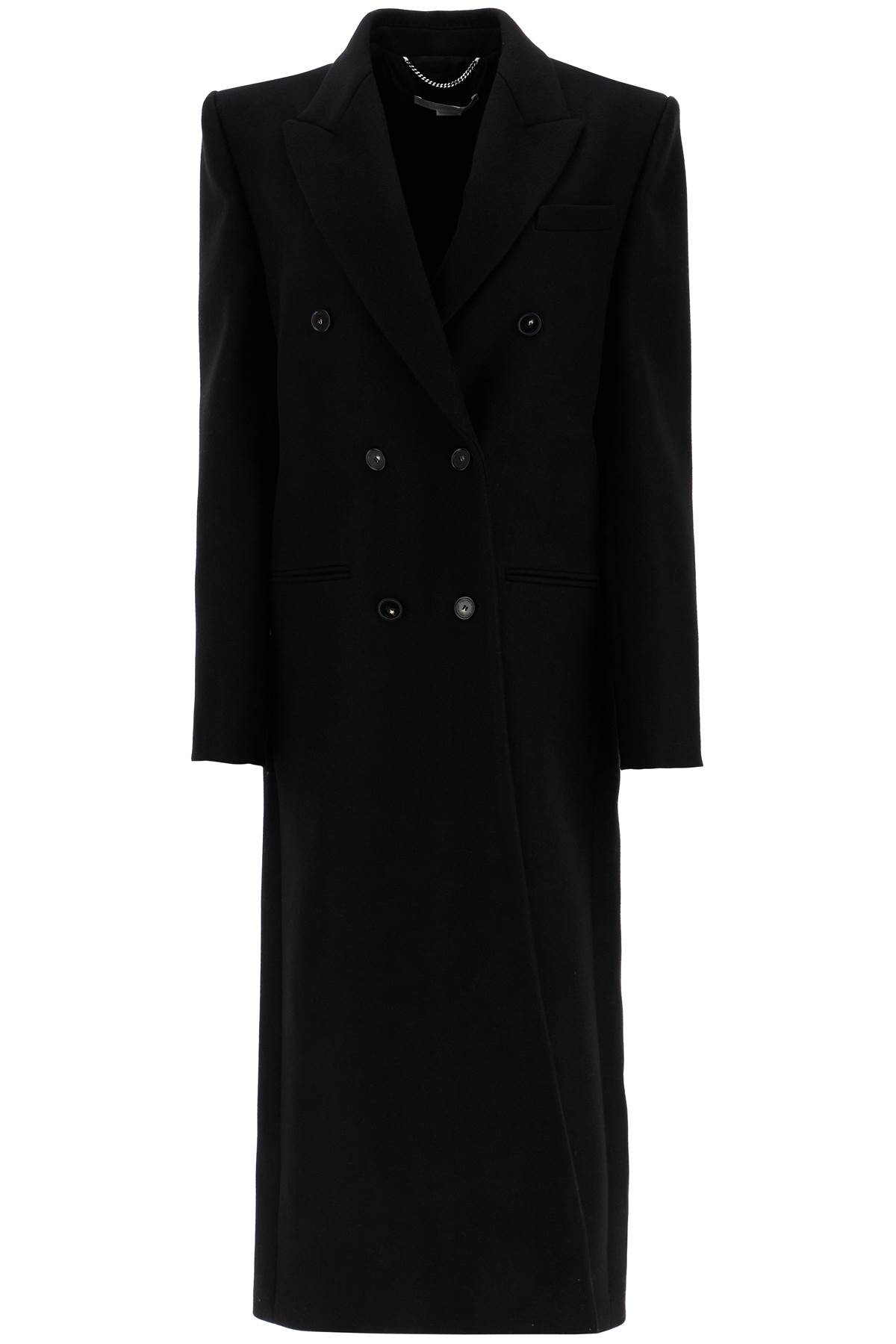 Shop Stella Mccartney Long Double-breasted Coat In Black (black)