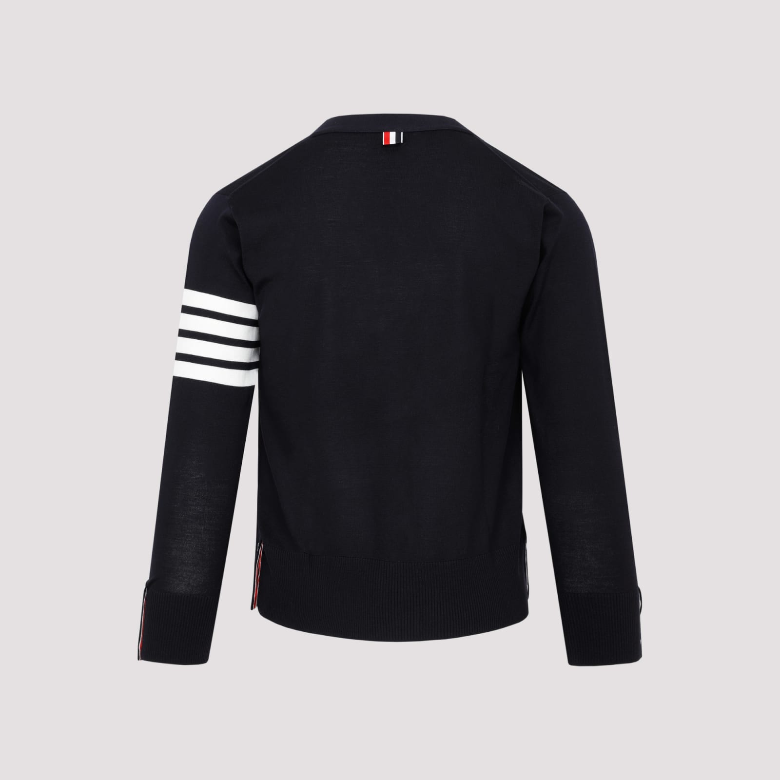 Shop Thom Browne Wool Cardigan In Navy