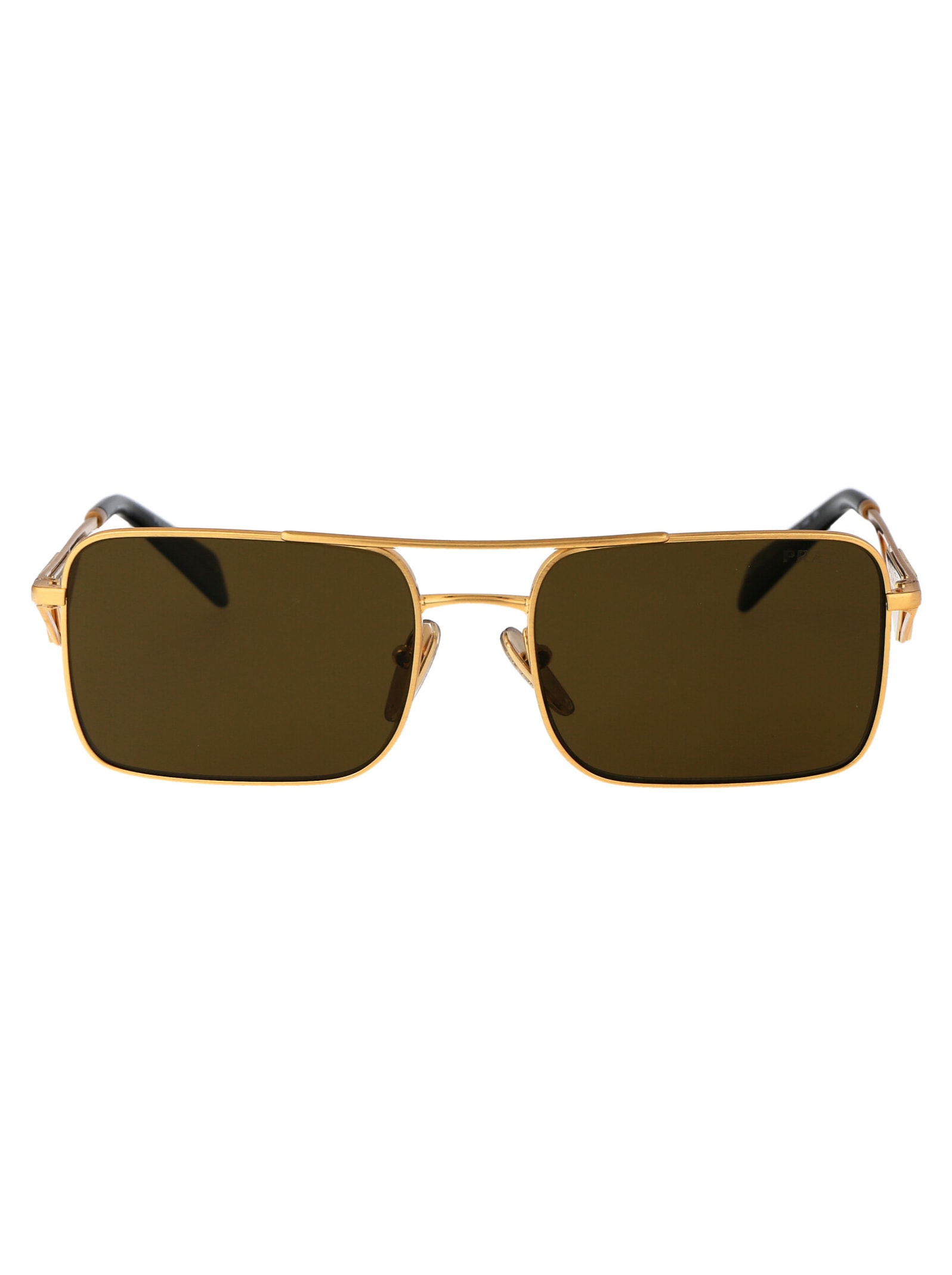 Shop Prada 0pr A52s Sunglasses In 15n01t Matte Gold