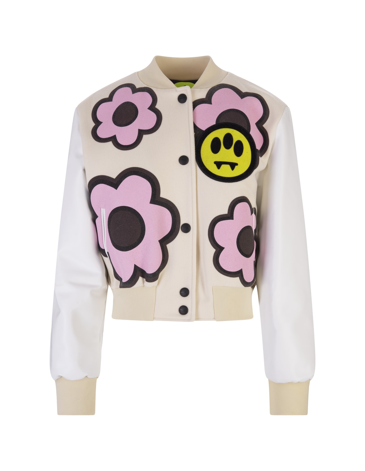 Barrow Woman White Cropped College Bomber Jacket