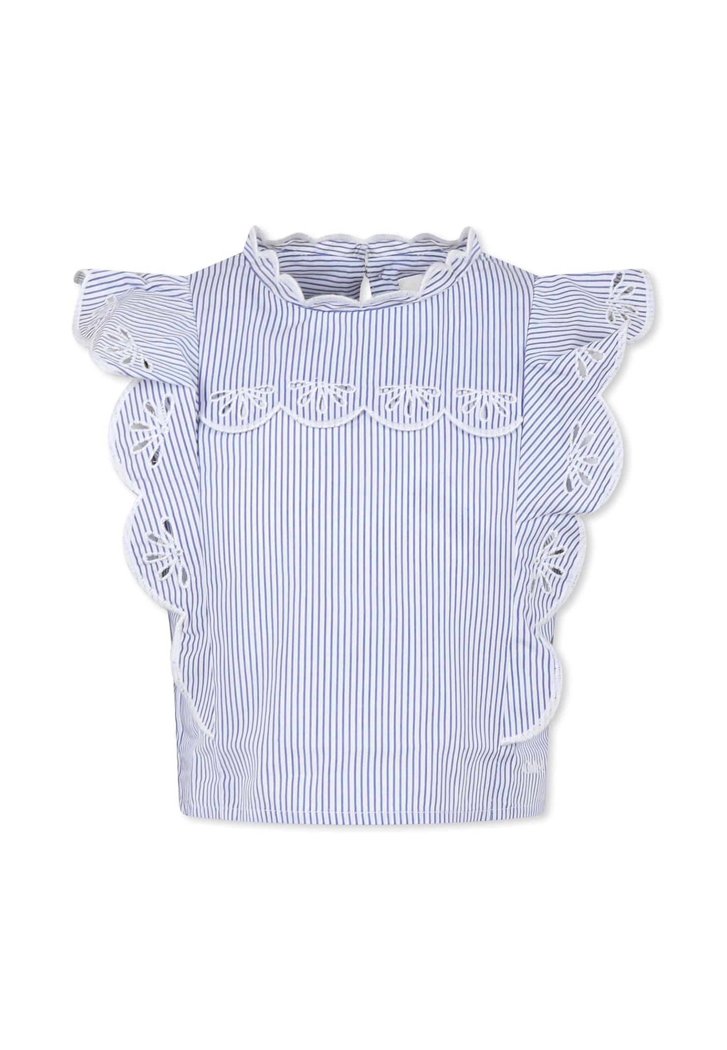 Shop Chloé Light Blue Top For Girl With Flowers
