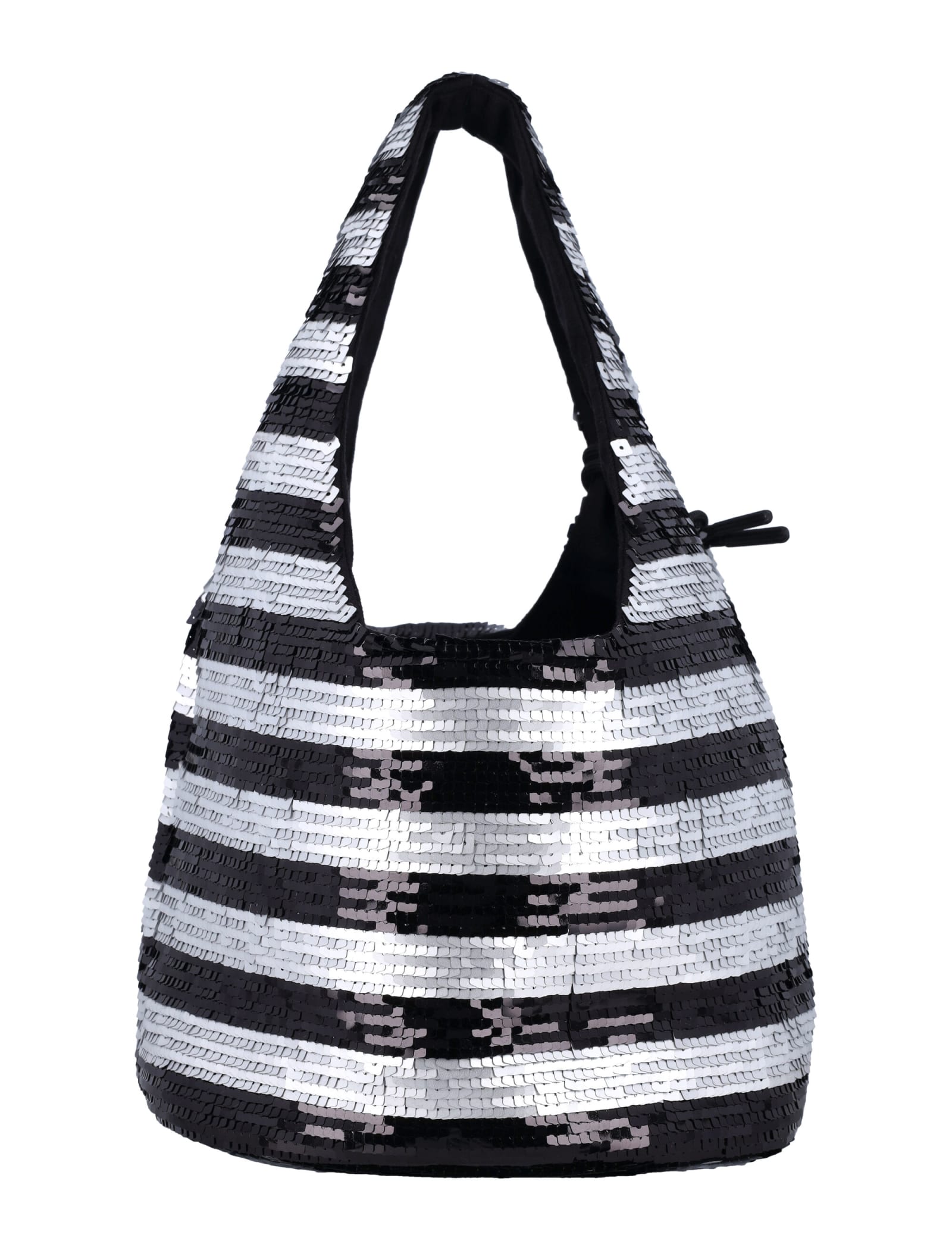 Shop Jw Anderson Mini Sequin Shopper In Black/silver