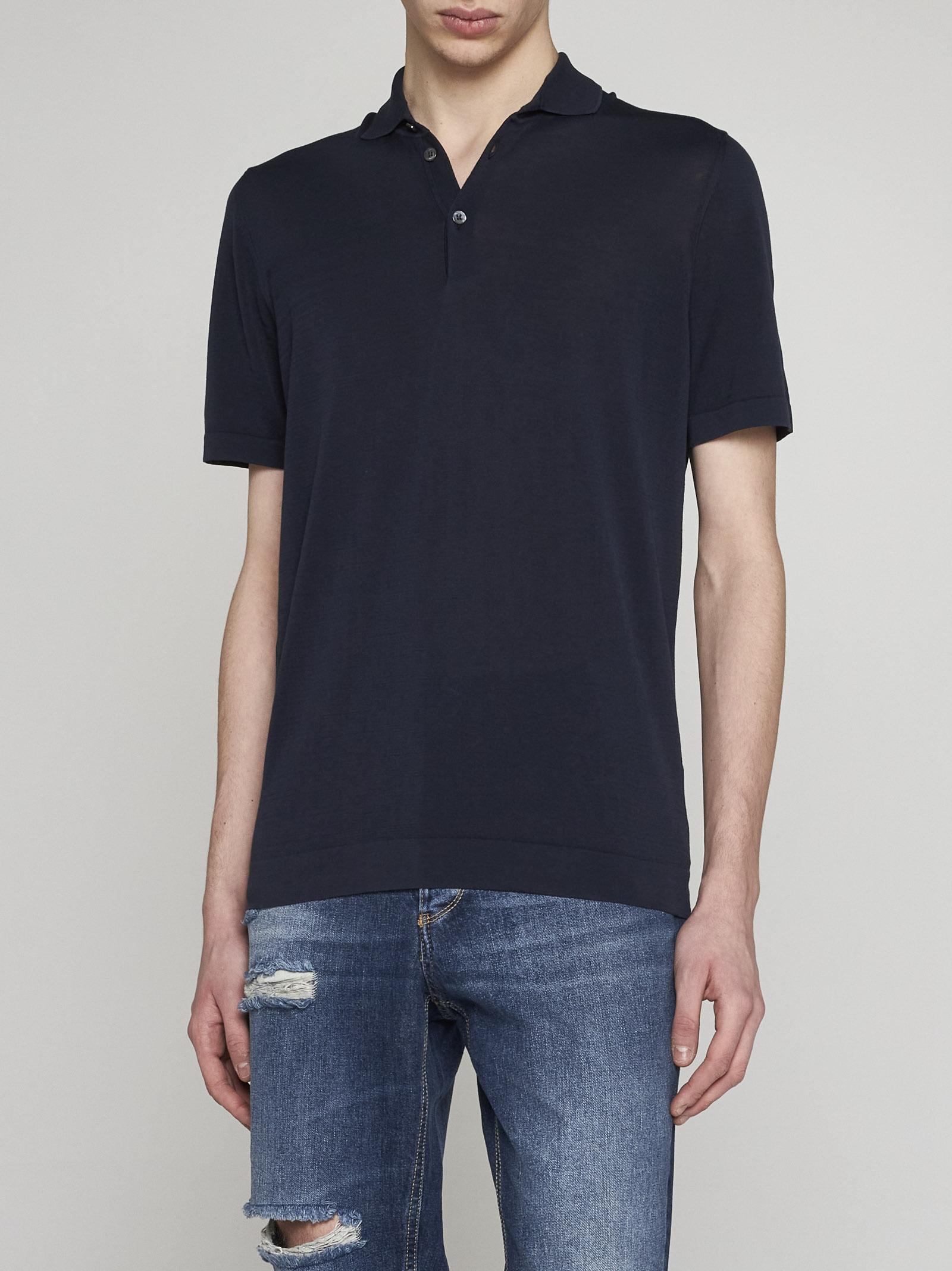 Shop Drumohr Cotton Polo Shirt In Blu