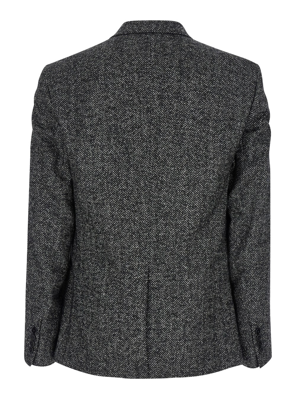 Shop Dolce & Gabbana Grey Single-breasted Jacket With Peak Revers In Wool Stretch Man