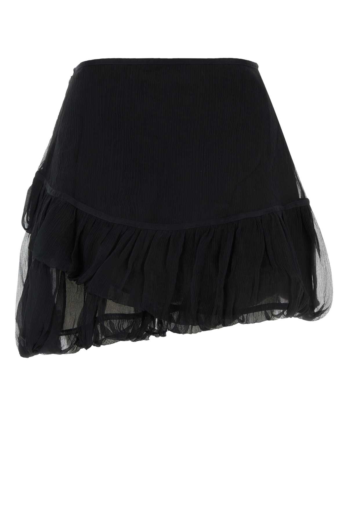 Shop Kiko Kostadinov Black Nylon Blend Lozen Mini Skirt In Nightblackonyxblack