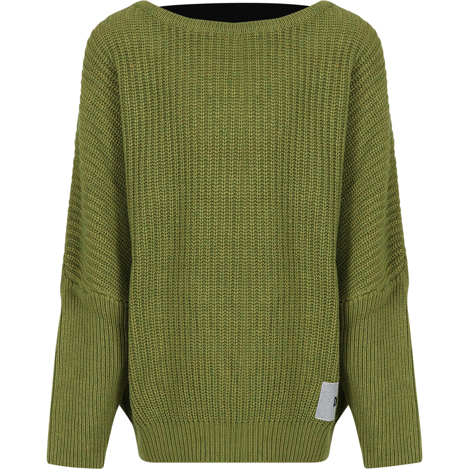 Dkny Kids' Green Sweater For Girl With Elastic Logo