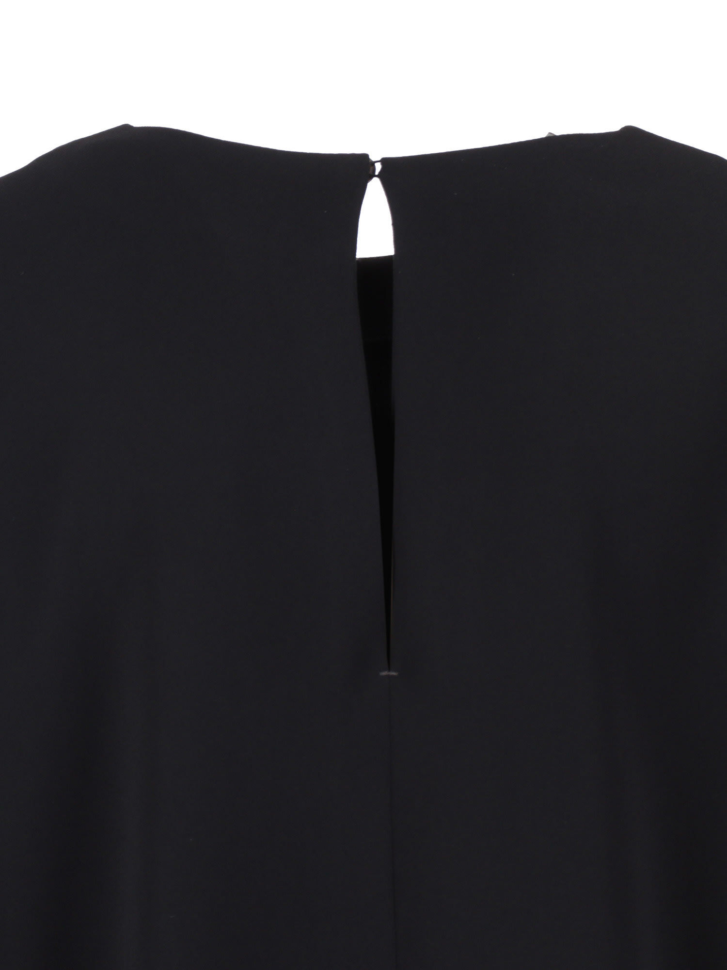 P.a.r.o.s.h Gathered Cuff Blouse With Round Neckline In Black