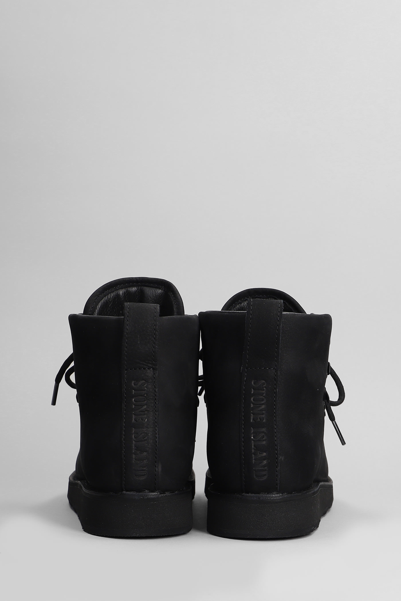 Shop Stone Island Vibram Ankle Boots In Black Leather