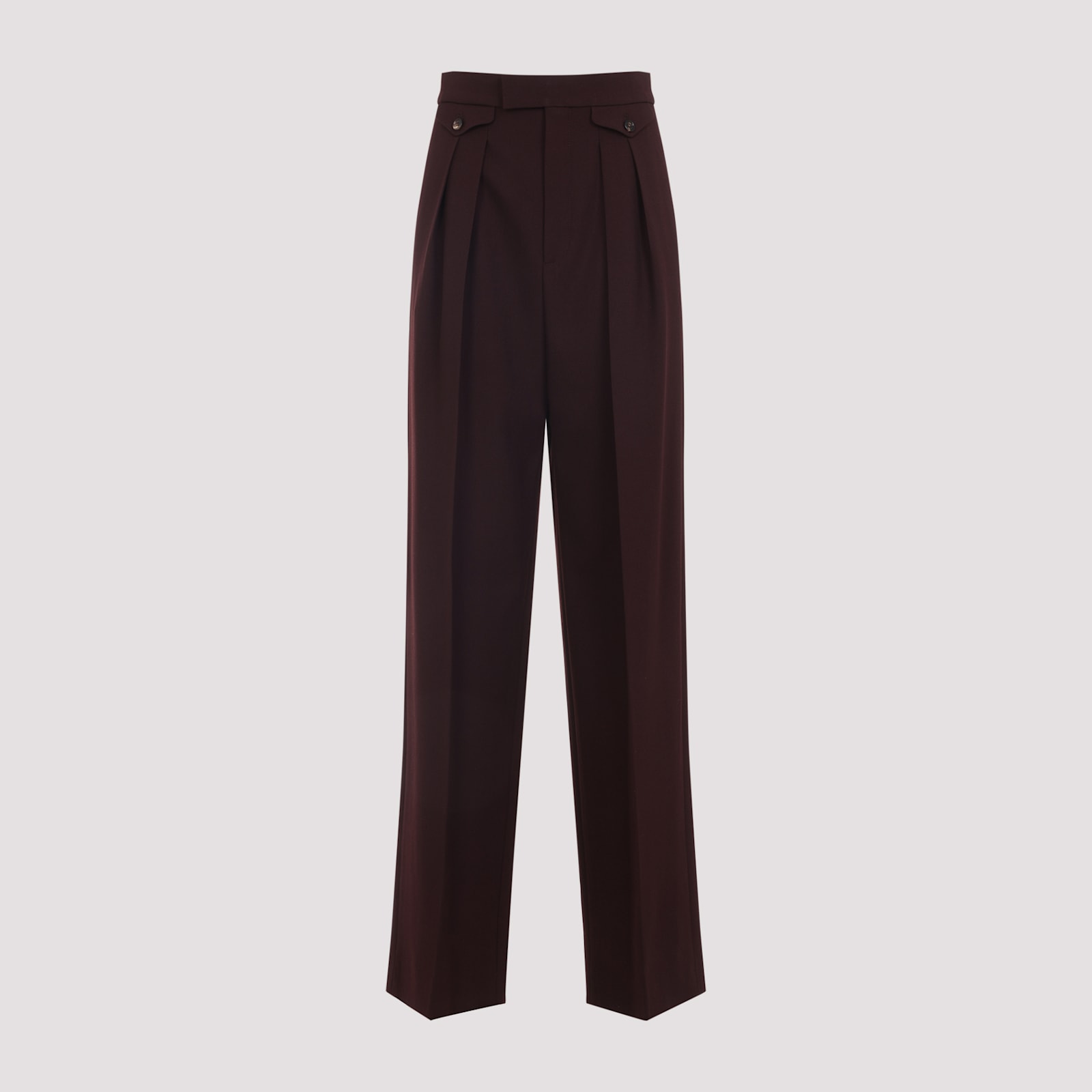 Chloé Dark Purple Wool Pants In Burgundy
