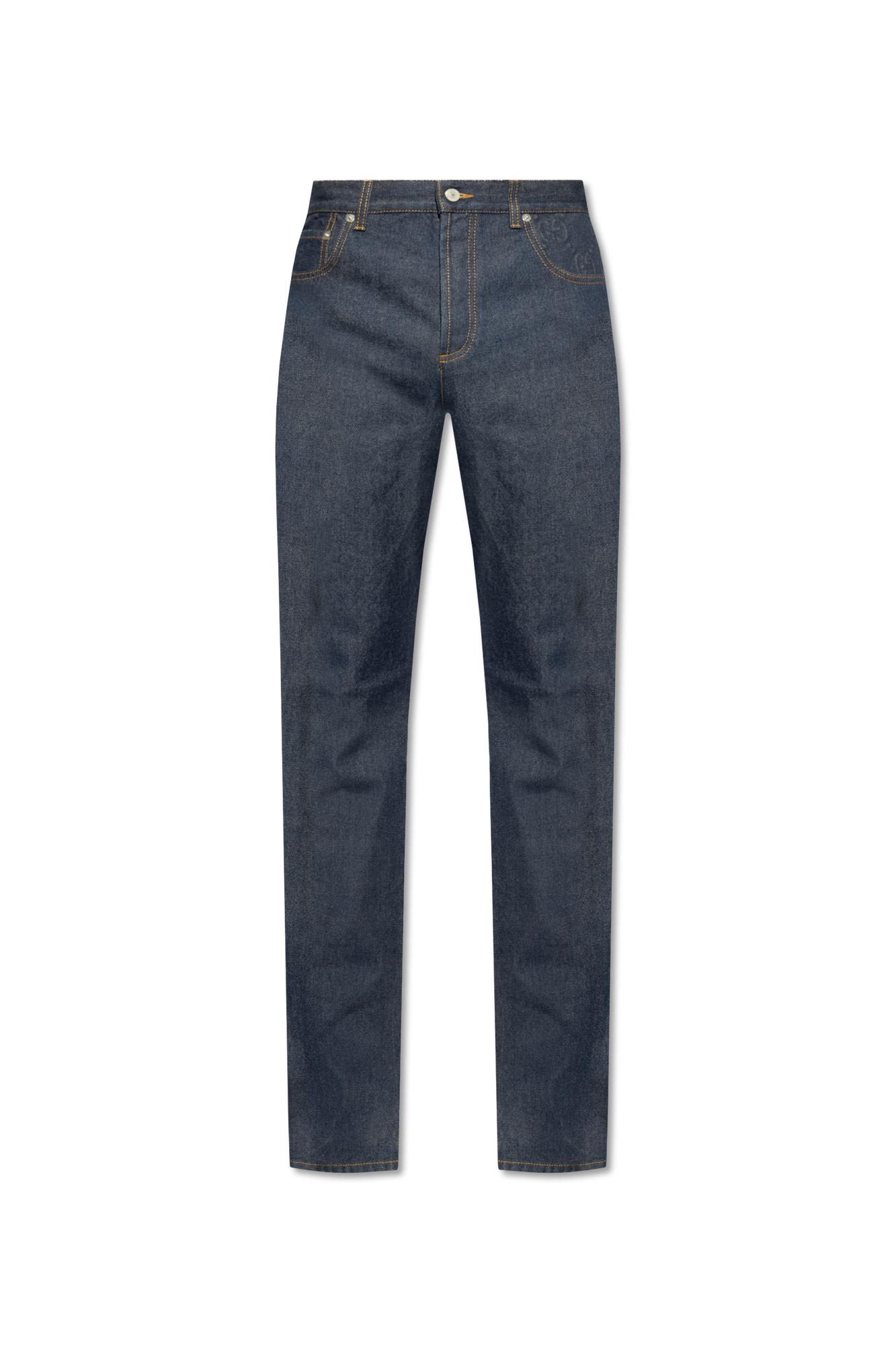 Shop Gucci Jeans With Straight Legs In Darkblue