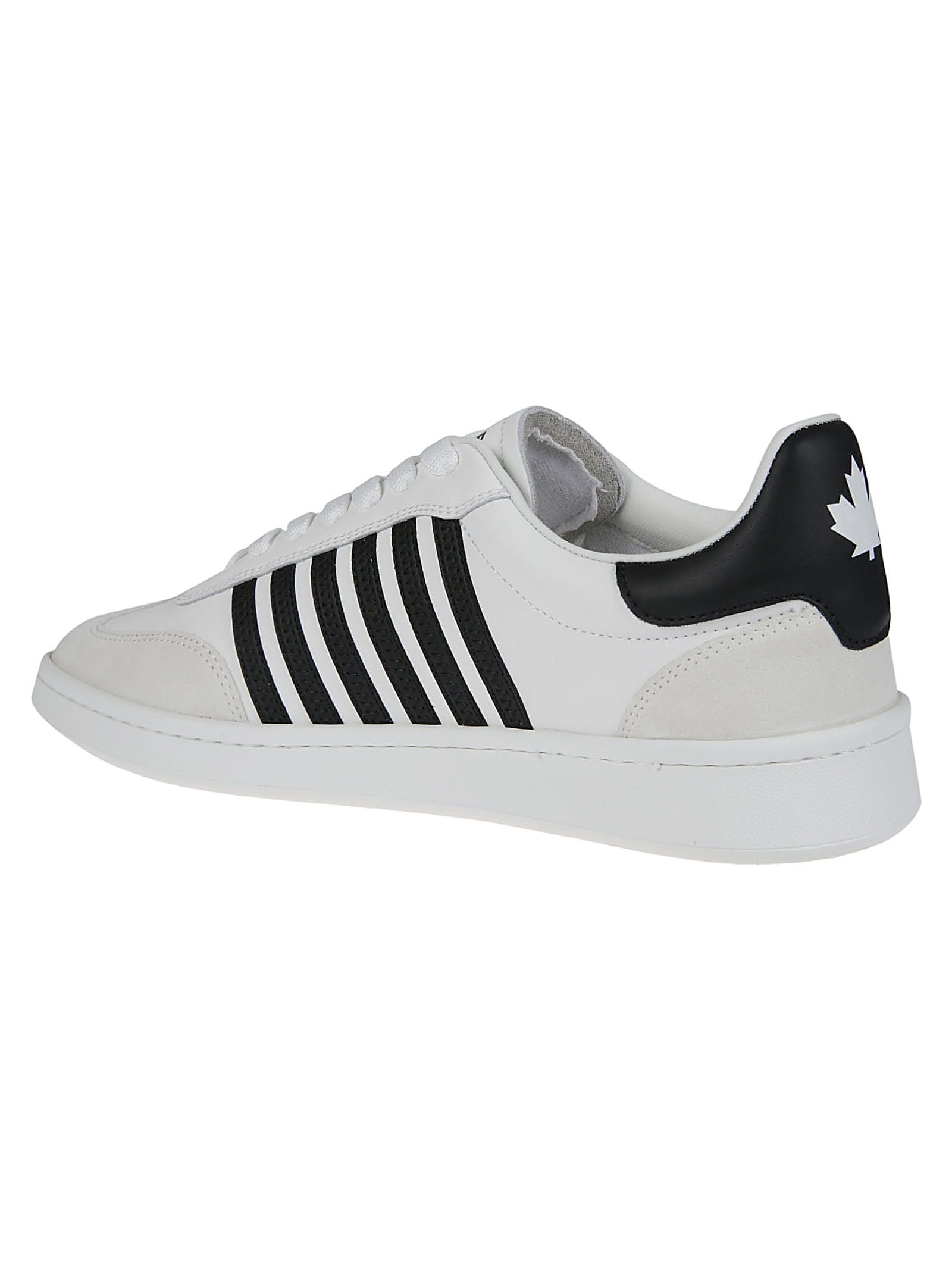 Shop Dsquared2 Boxer Lace-up Low Top Sneakers In Bianco/nero