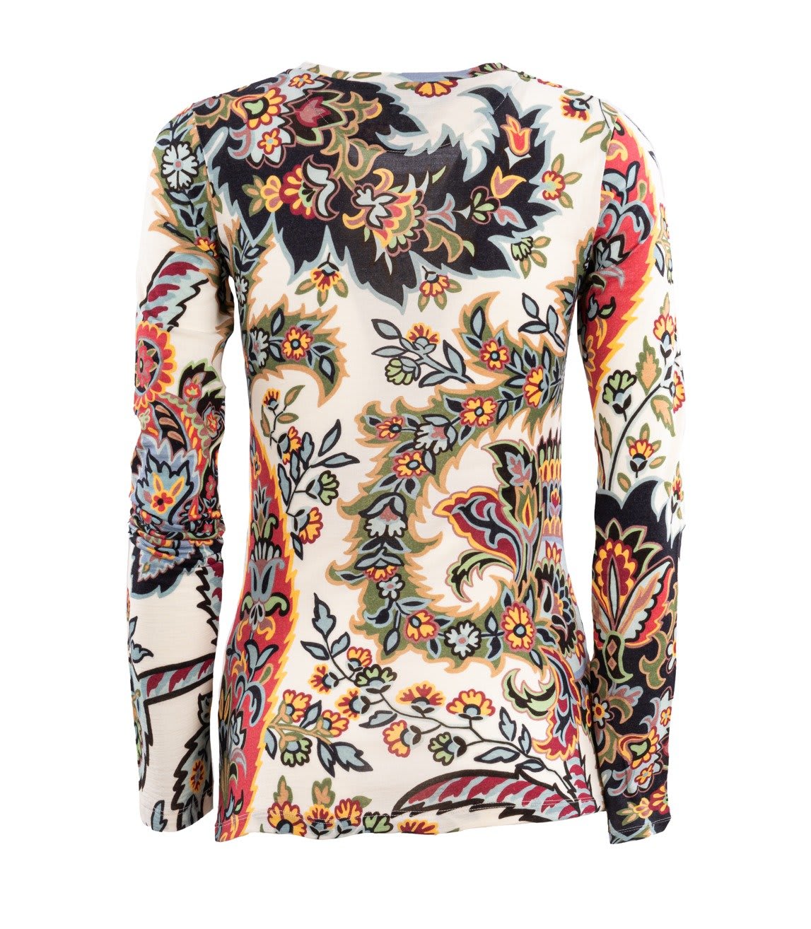 Shop Etro Paisley Jersey Top In Yellow Cream