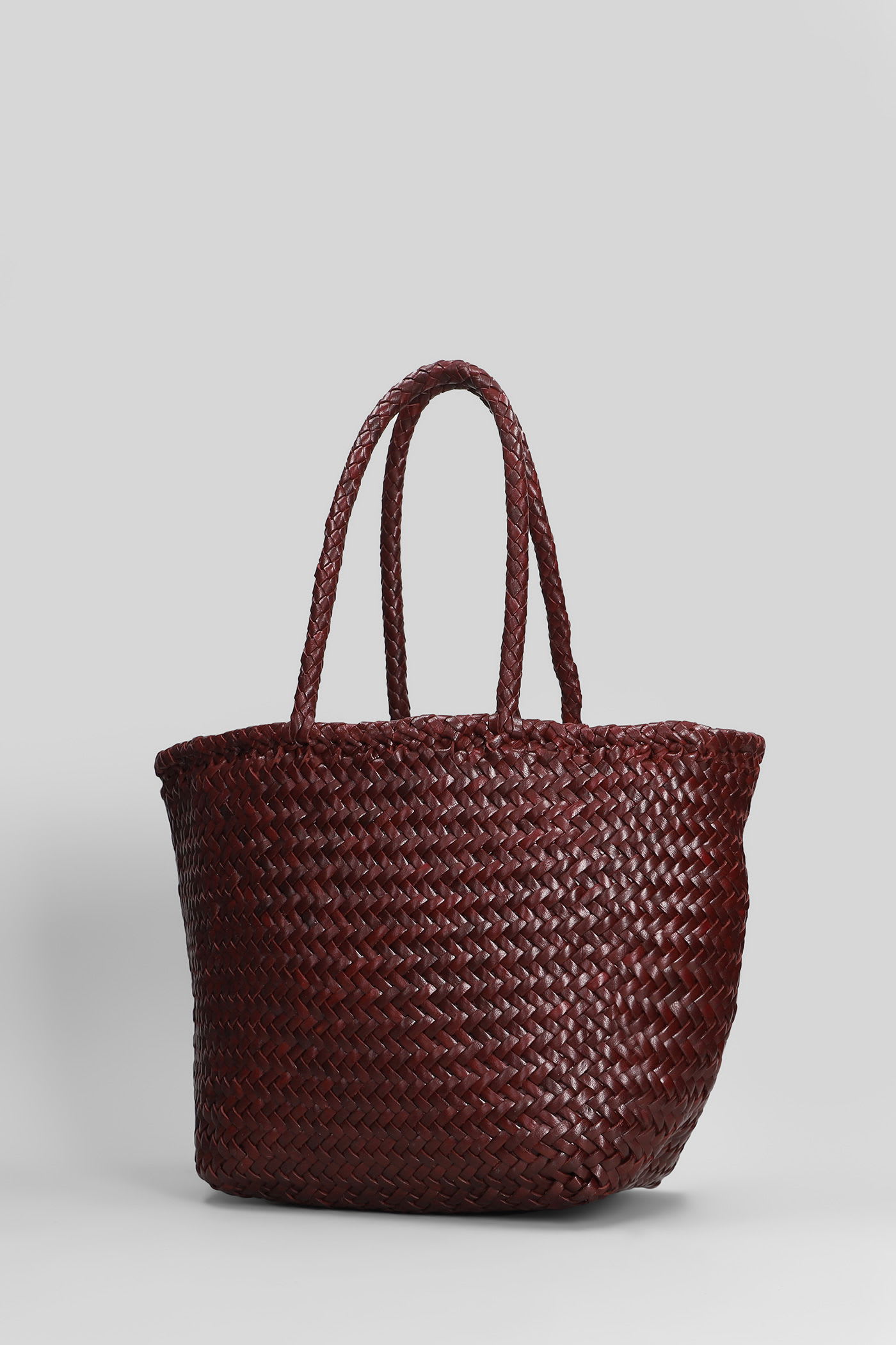 Dragon Diffusion Grace Basket Small Tote In Bordeaux Leather In Burgundy