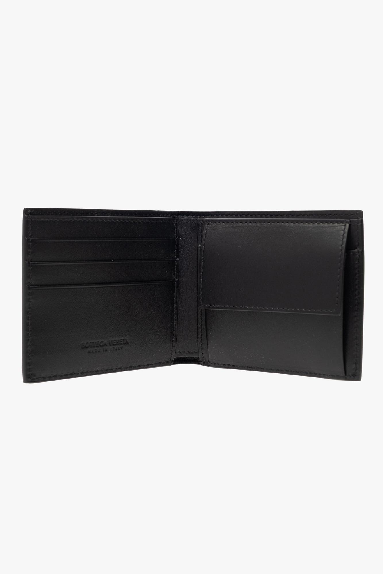 Shop Bottega Veneta Leather Wallet In Black