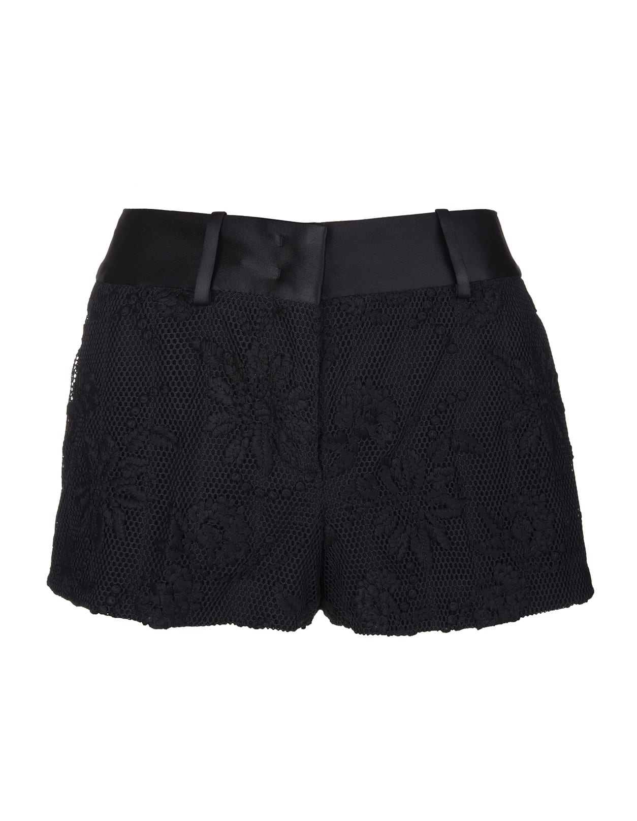 Ermanno Scervino Black Mesh And Lace Shorts