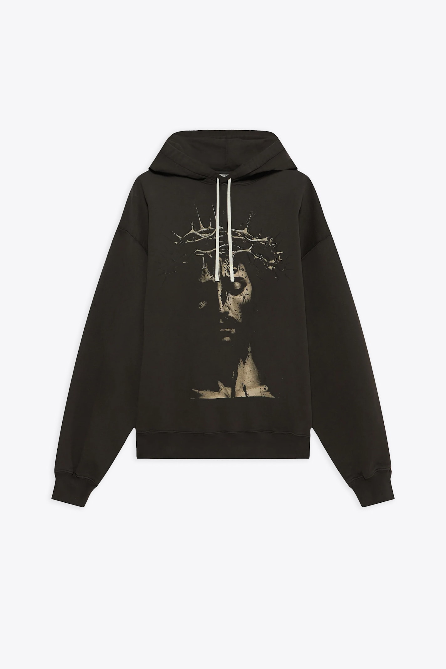 Hoodie Jesus Peat grey hoodie with Jesus print - Hoodie Jesus