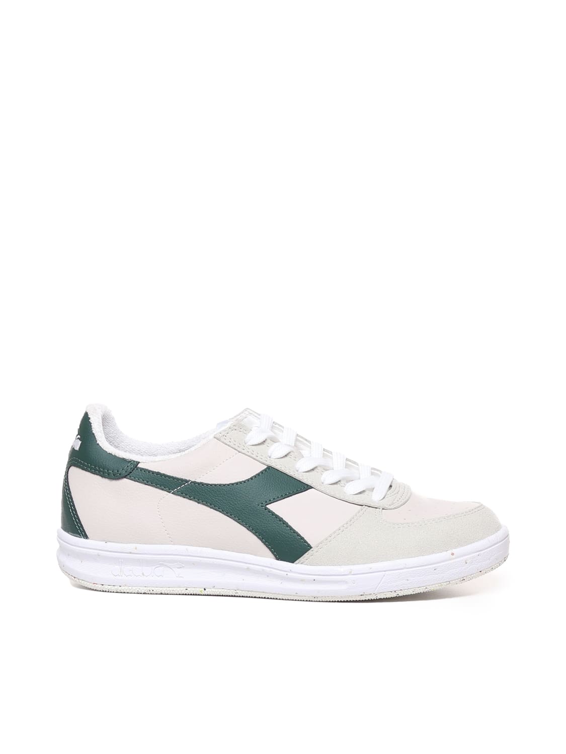 Diadora B.elite Leather Sneakers In White/green