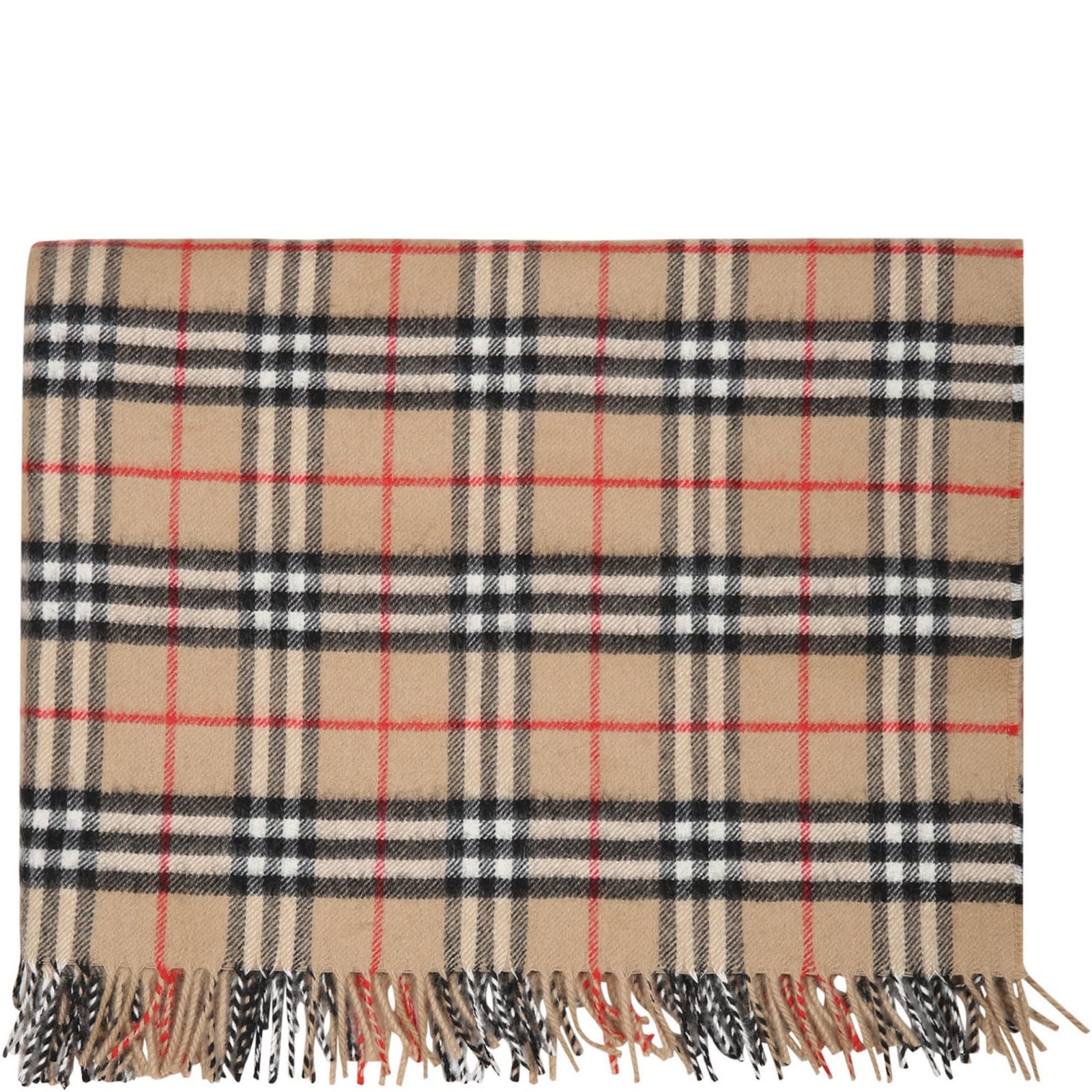 Burberry Beige Blanket For Baby Kids With Iconic Check