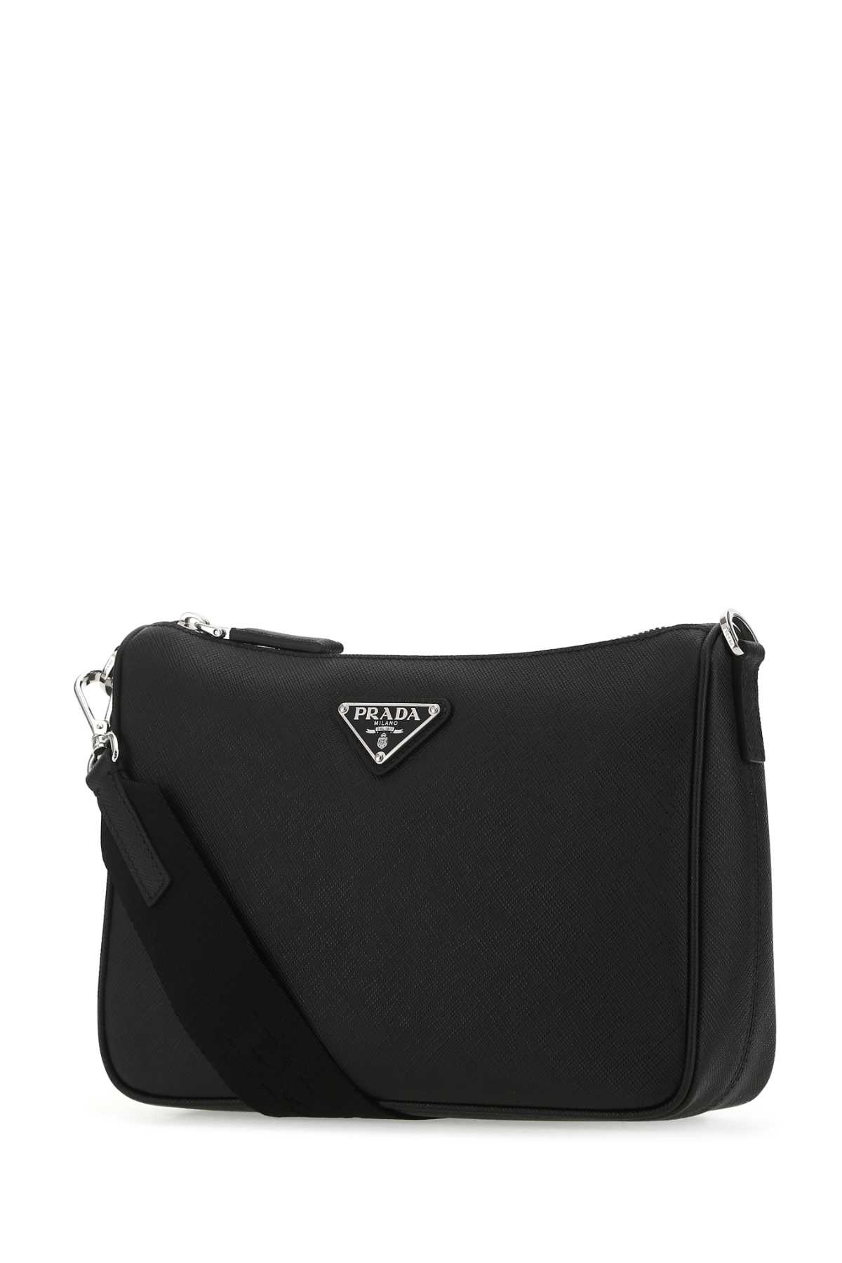Shop Prada Black Leather Crossbody Bag In F0002
