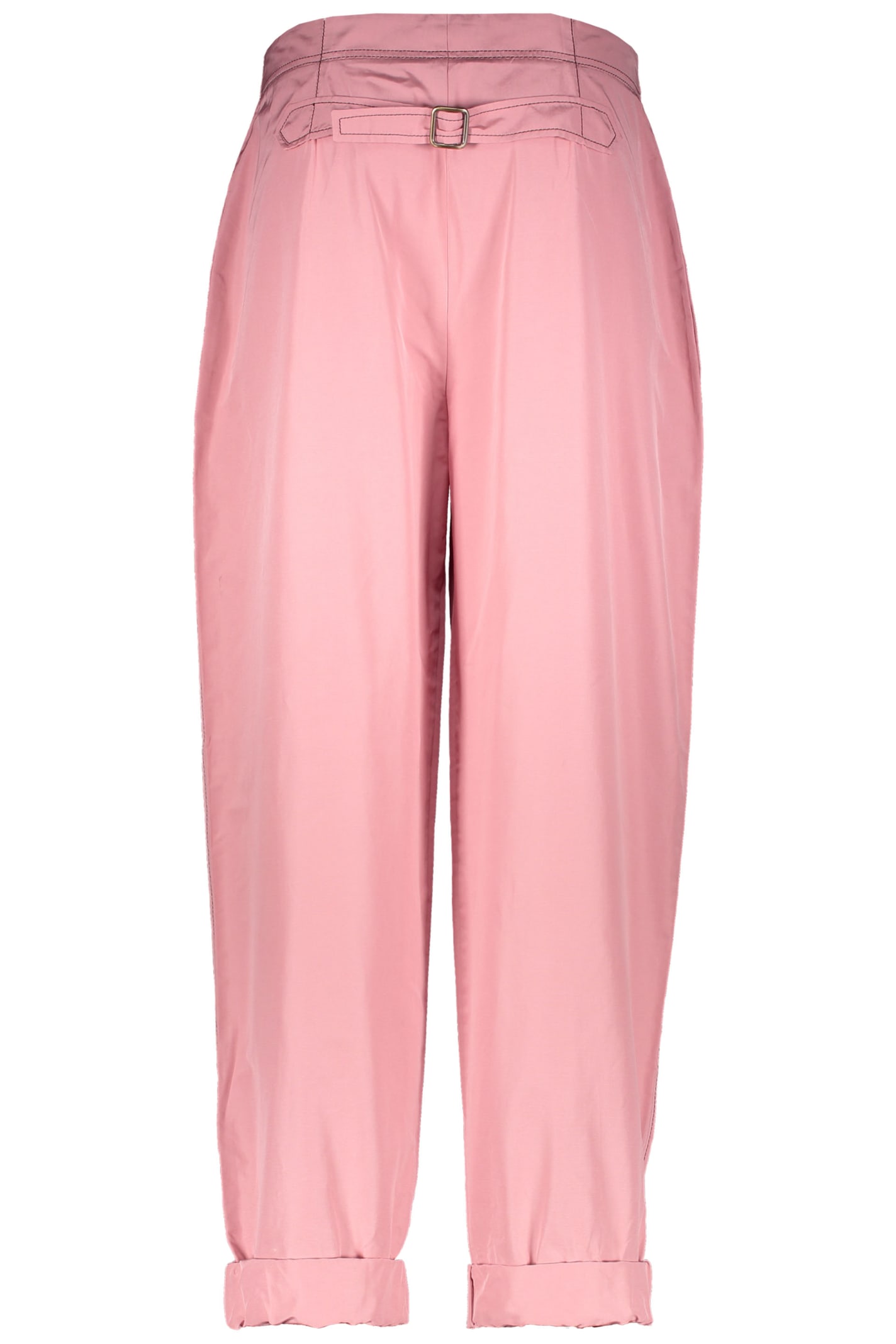 Shop Bottega Veneta High-waist Tapered-fit Trousers In Pink