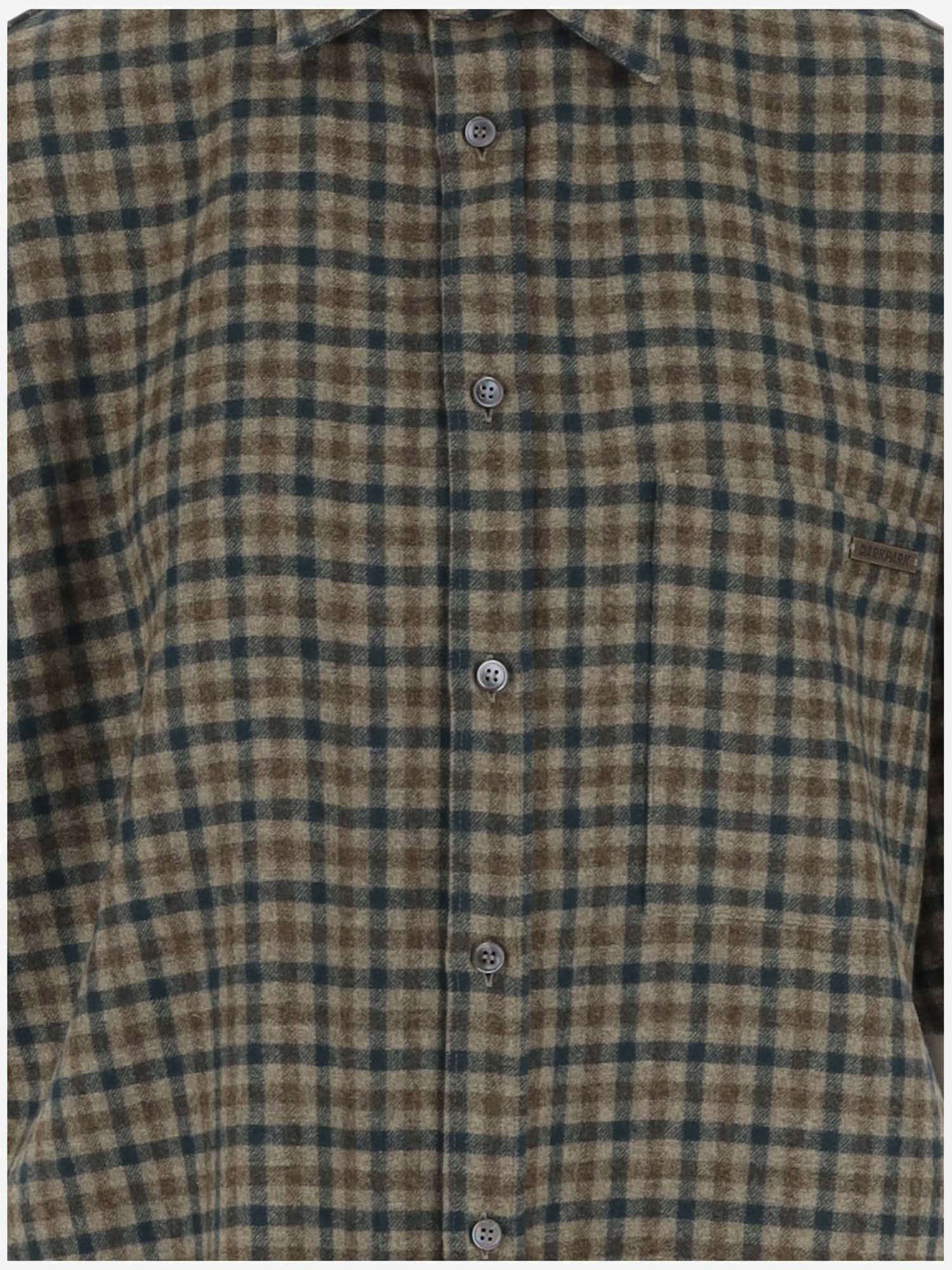 Shop Darkpark Wool And Cashmere Shirt With Check Pattern In Red