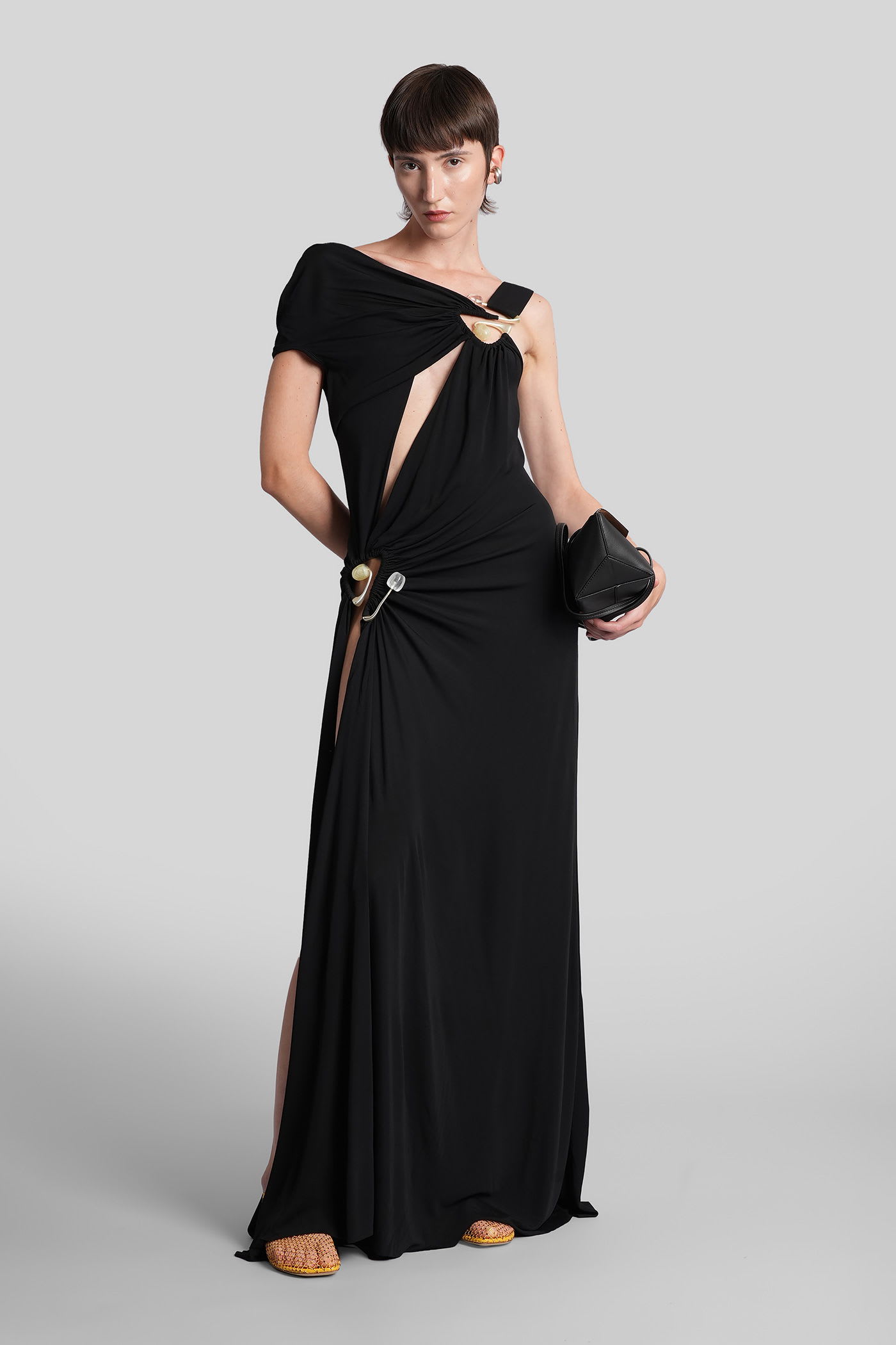 Christopher Esber Long Dress In Black Viscose In Black