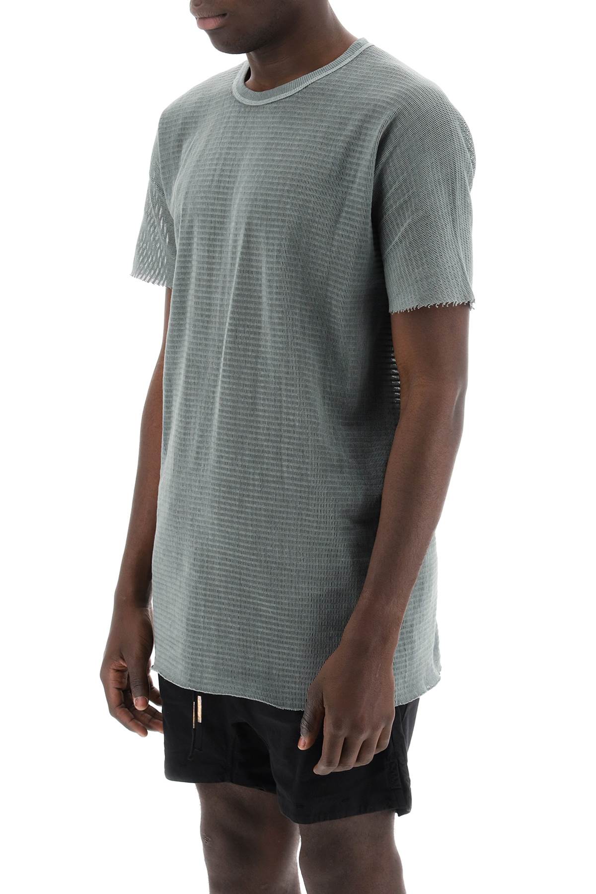 Shop Boris Bidjan Saberi Cotton Perforated T-shirt In Alga (green)