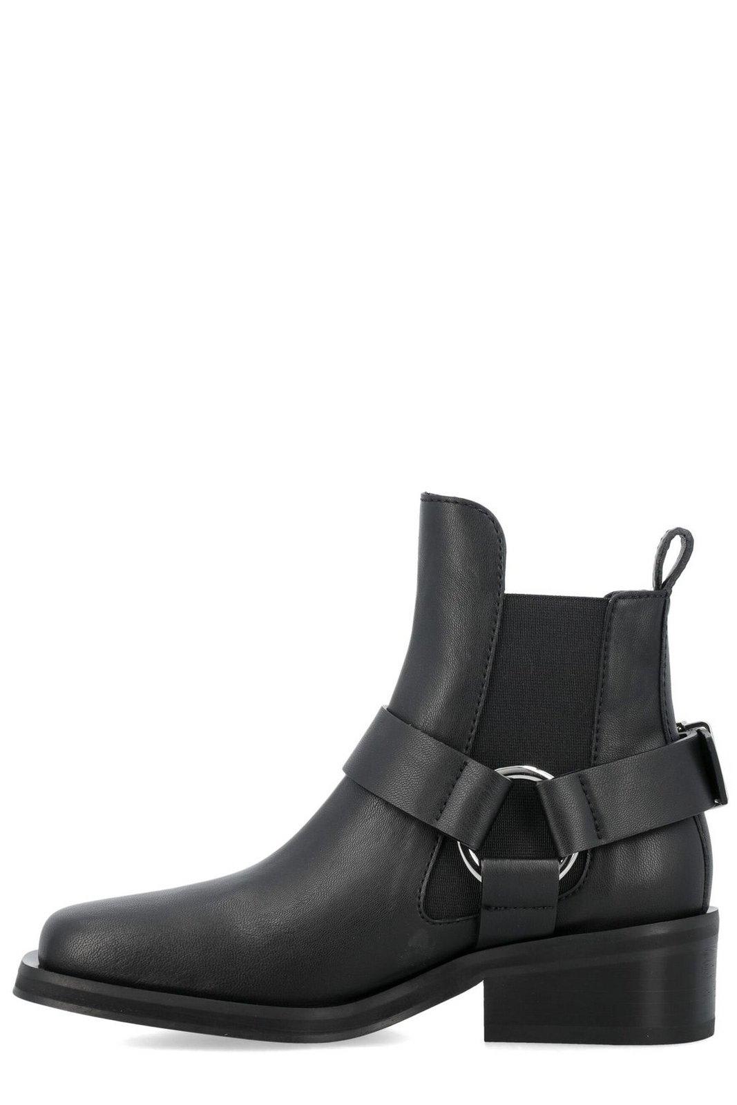 Shop Ganni Low Cut Biker Chelsea Boots In Black