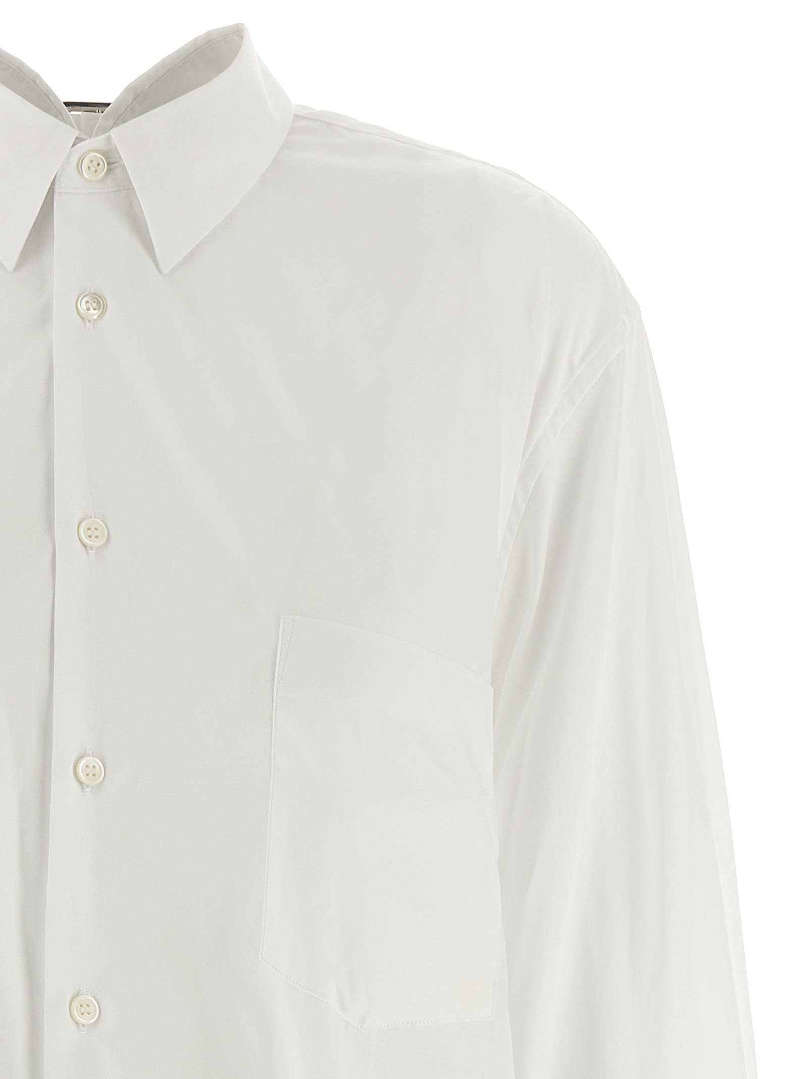 Comme Des Garçons Cotton Broadcloth Button-up Shirt In White