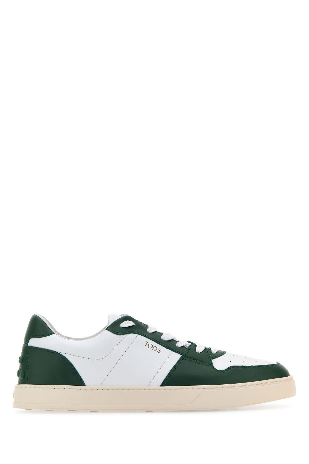 TOD'S TWO-TONE LEATHER SNEAKERS 